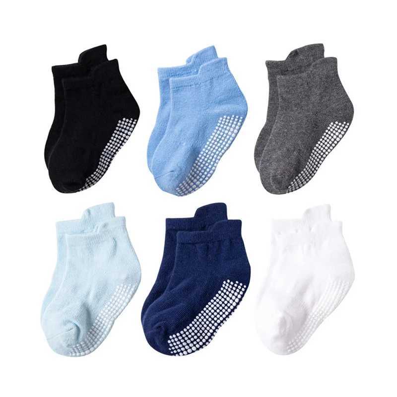 6 Pairs Kids Non-slip Floor Socks For Toddler Baby Boys Girls Indoor Activities Learn To Walk Ankle Socks CL240824
