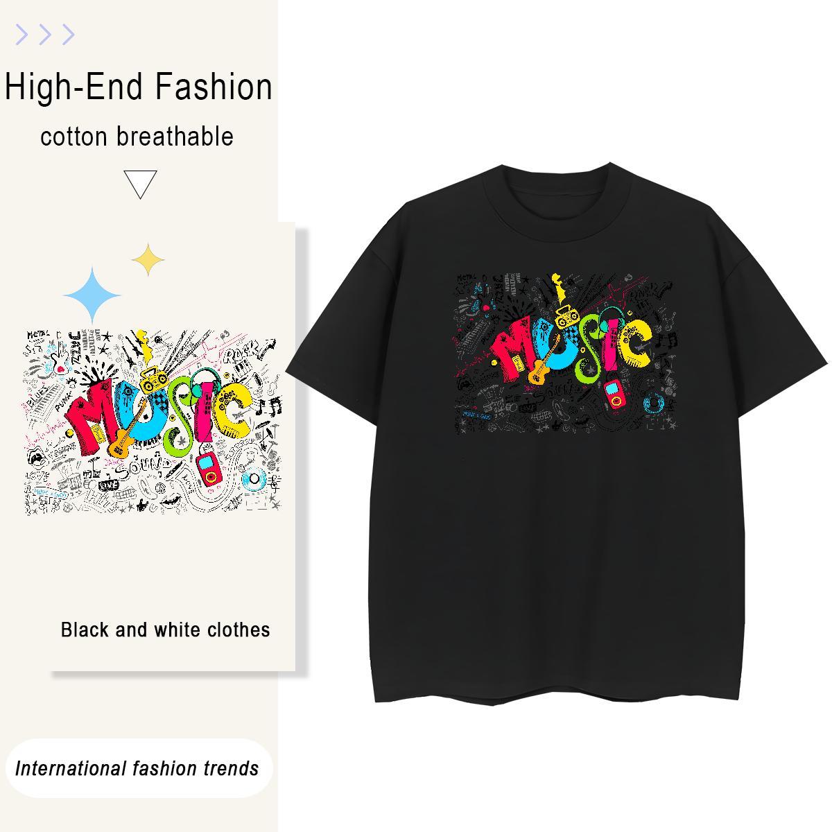 Soft Tshirt for Man Woman 230g Cotton painting Sports Street Wear T-Shirts for Women Short sleeve Soft Floral Print Clothes