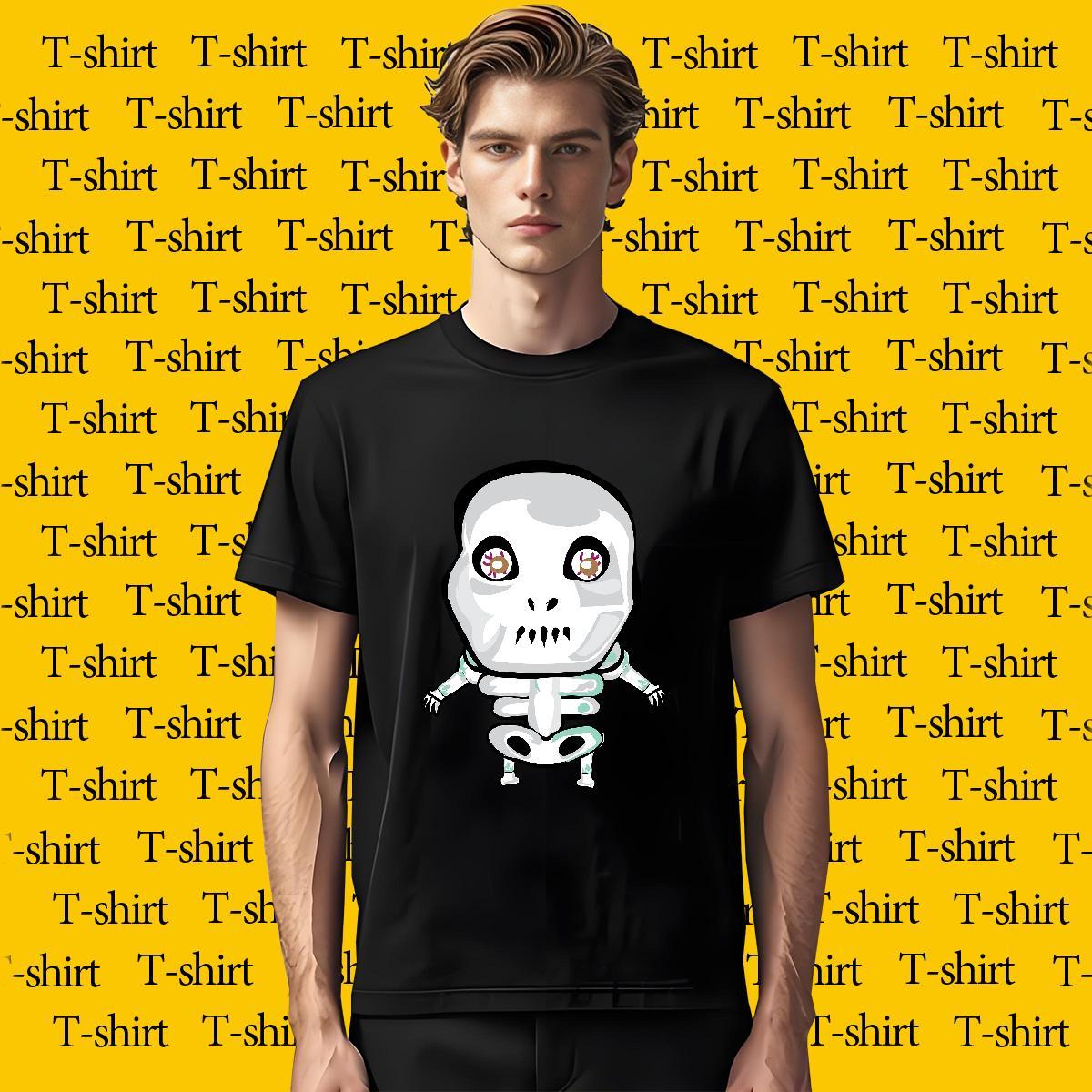 Unisex T Shirts Men 100% Cotton 230g skull Street Skull Short Sleeve O-Neck Men Tees Casual New Tops