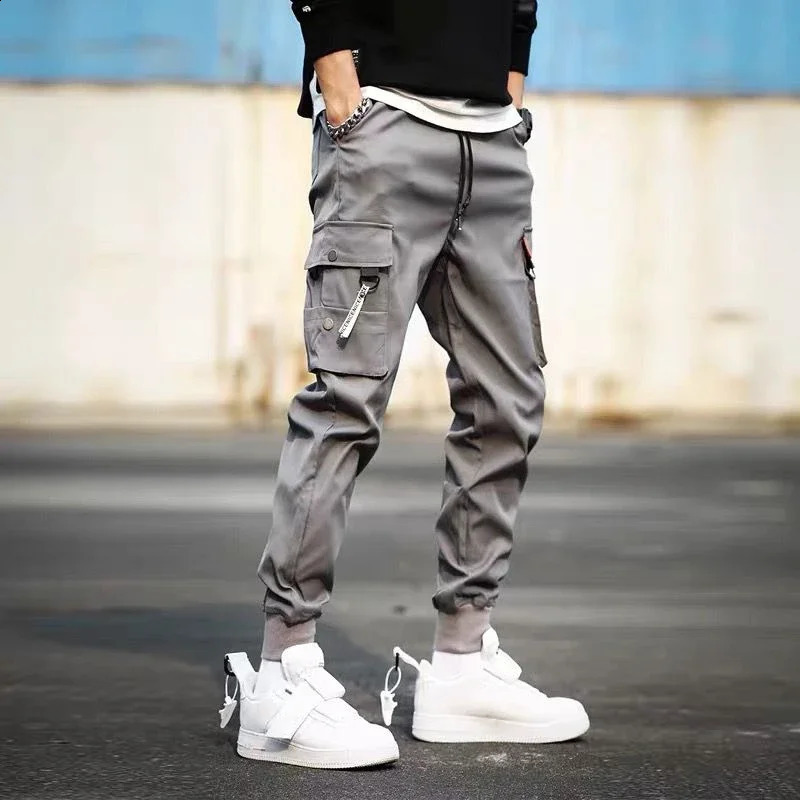 Mens cargo pants with multiple pockets harem mens Trouser white stacking retro Korean style est casual and comfortable fit 240823