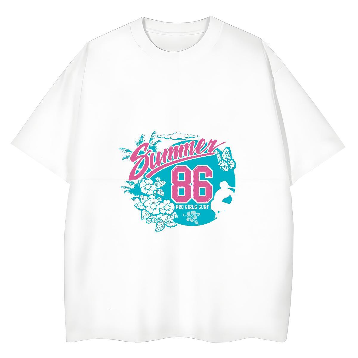 Nice Womens Tshirts 230g 100% Cotton letter Sports Street Wear Woman T Shirts Breathable Short Sleeve Cartoon Print Clothes
