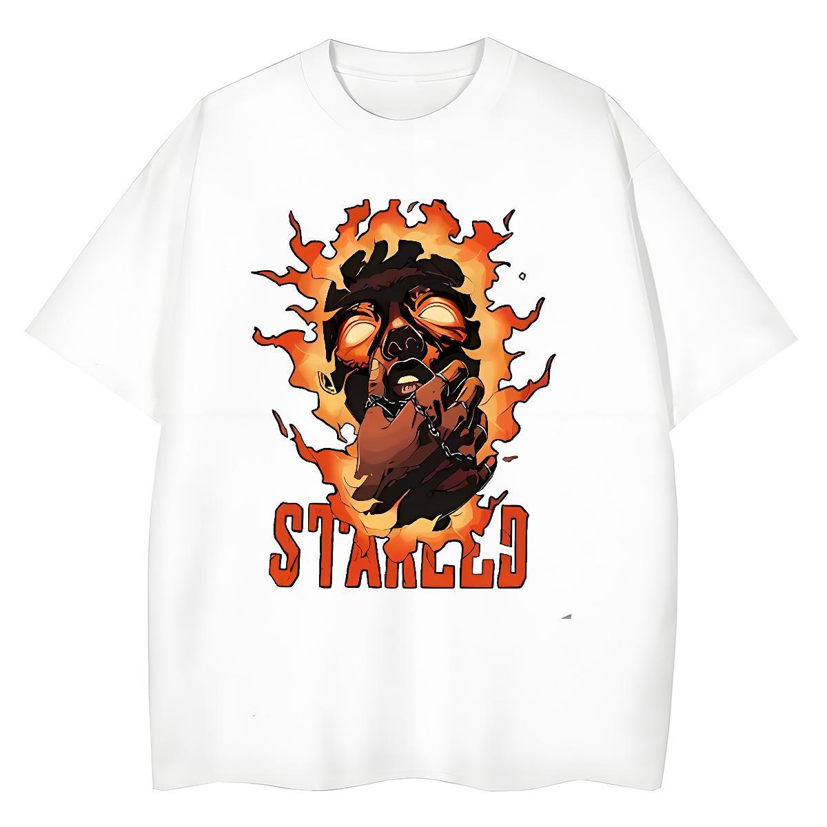 Classic T Shirt For Man 230g Pure Cotton skull Street Wear Oversized Breathable Short Sleeve Couples T Shirts Fashion New Tee Shirt