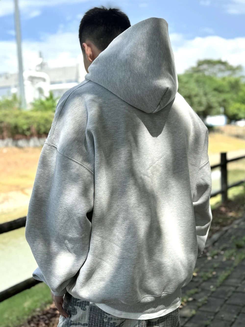 Yao888 Retro Hoodie Mens Top 100% Cotton Wool Simple Graphic Printed Niche Extra Large Floral Sportswear 240823