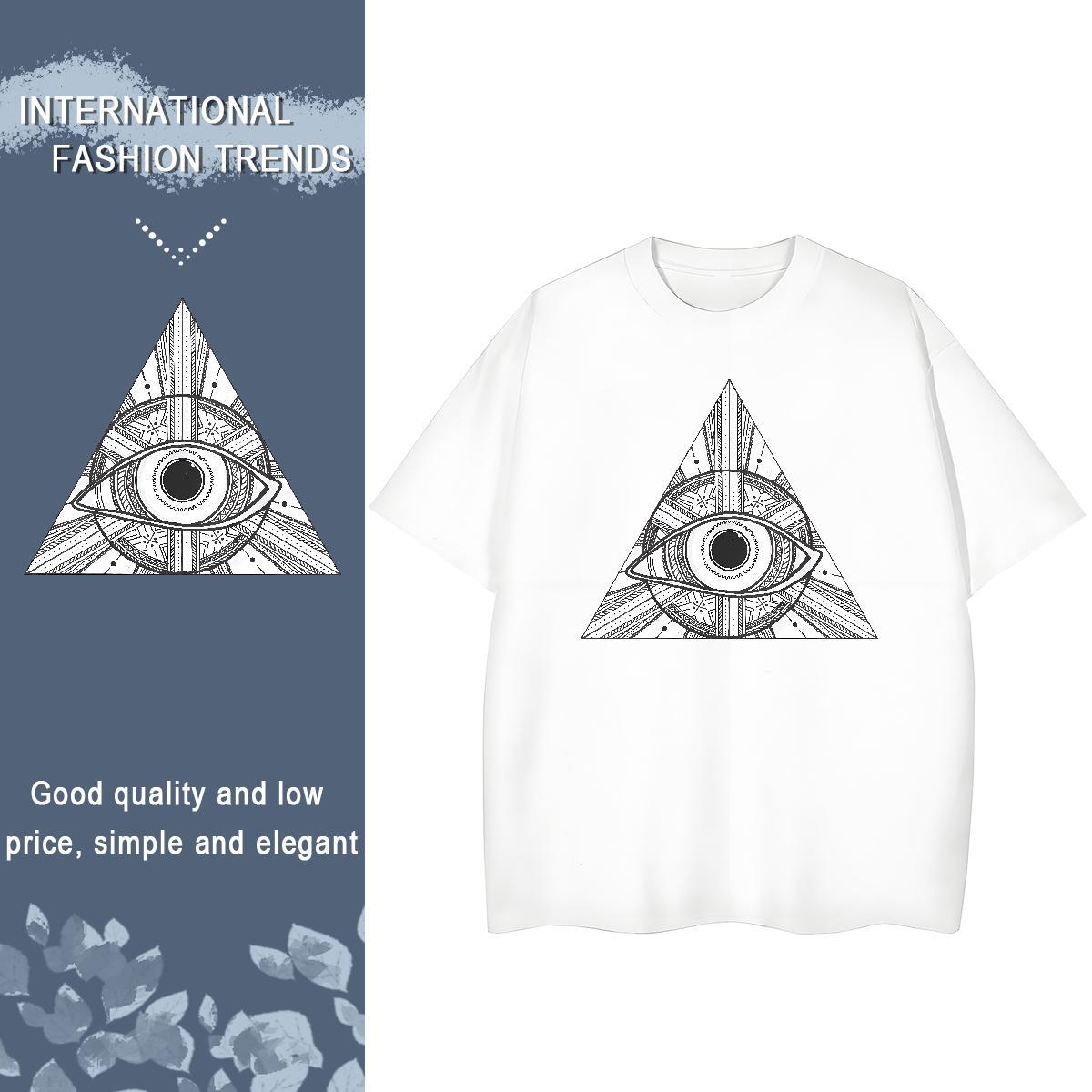 Unisex T-Shirts 100% Cotton 230g eye of the devil Street Wear Anime Print Crew Neck Couples T Shirts Custom Tops Shirt