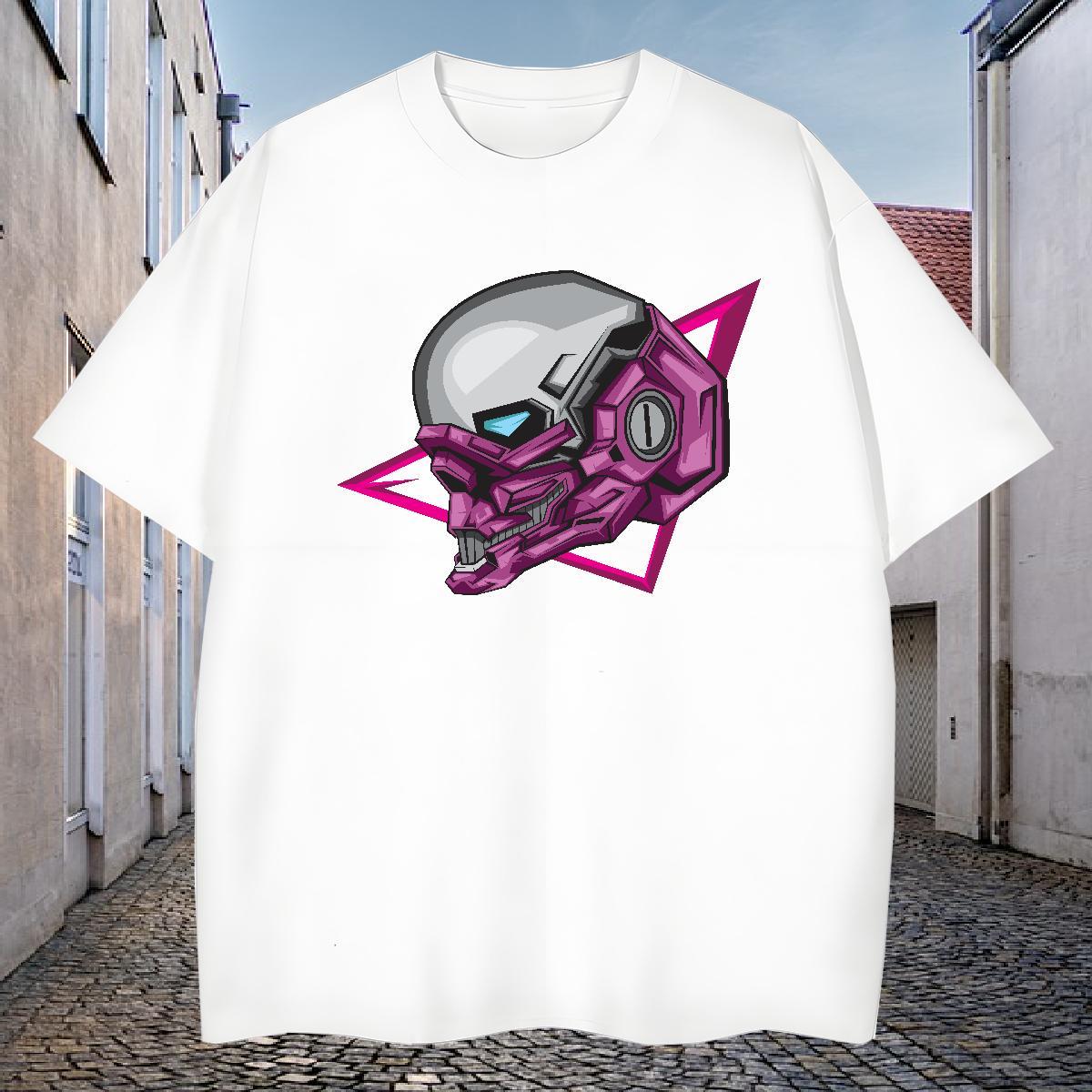Free Shipping T-Shirts for Men 230g 100% Cotton skull Daily Outfit DIY Breathable Short Sleeve Couples T Shirts New Top Tees