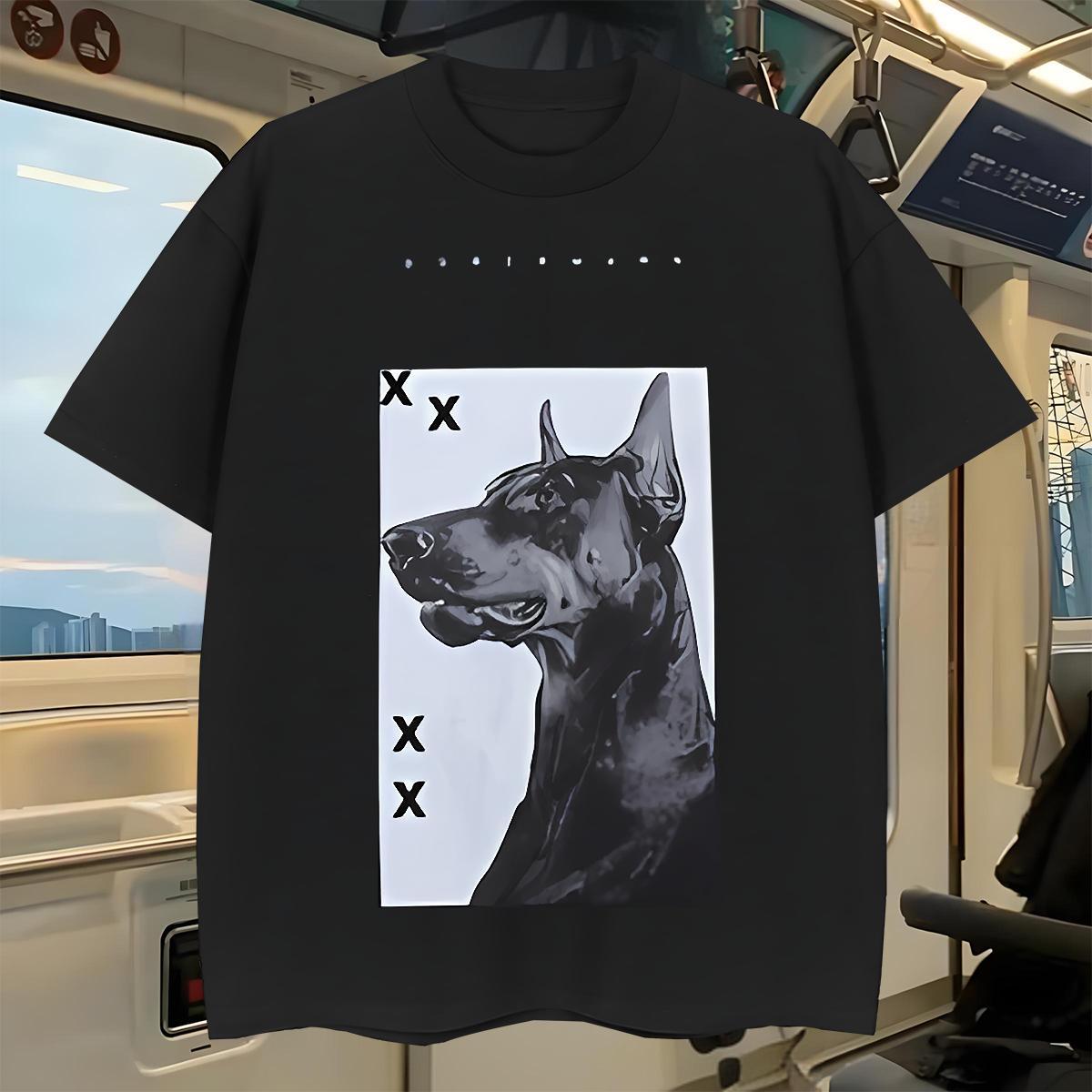 DIY Men Tops Tees dog Home Outdoor 230g Pure Cotton Wear Crew Neck Breathable Comfortable T Shirt For Man Custom Big Size