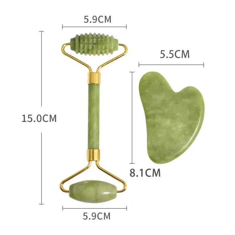 3pcs Natural Xiuyu Jade Roller Gua Sha Set Natural Stone Guasha Board Body Massage Facial Scraping Skin Care Tools CL240824