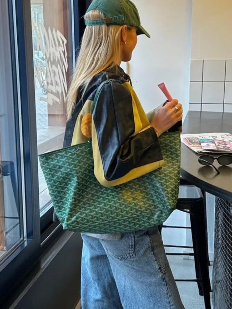 Pu Color Blocked Pocket Button Womens Leather Jacket Casual Long Sleeved Zipper Retro Coats Ladies Fashion Motorcycle Jackets 240823