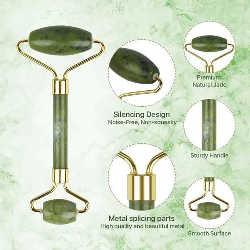 Massage Tool Facial Beauty Device Body Massage Device Facial Roller Exquisite Skincare Scraping Sheet Combination Set Green CL240824