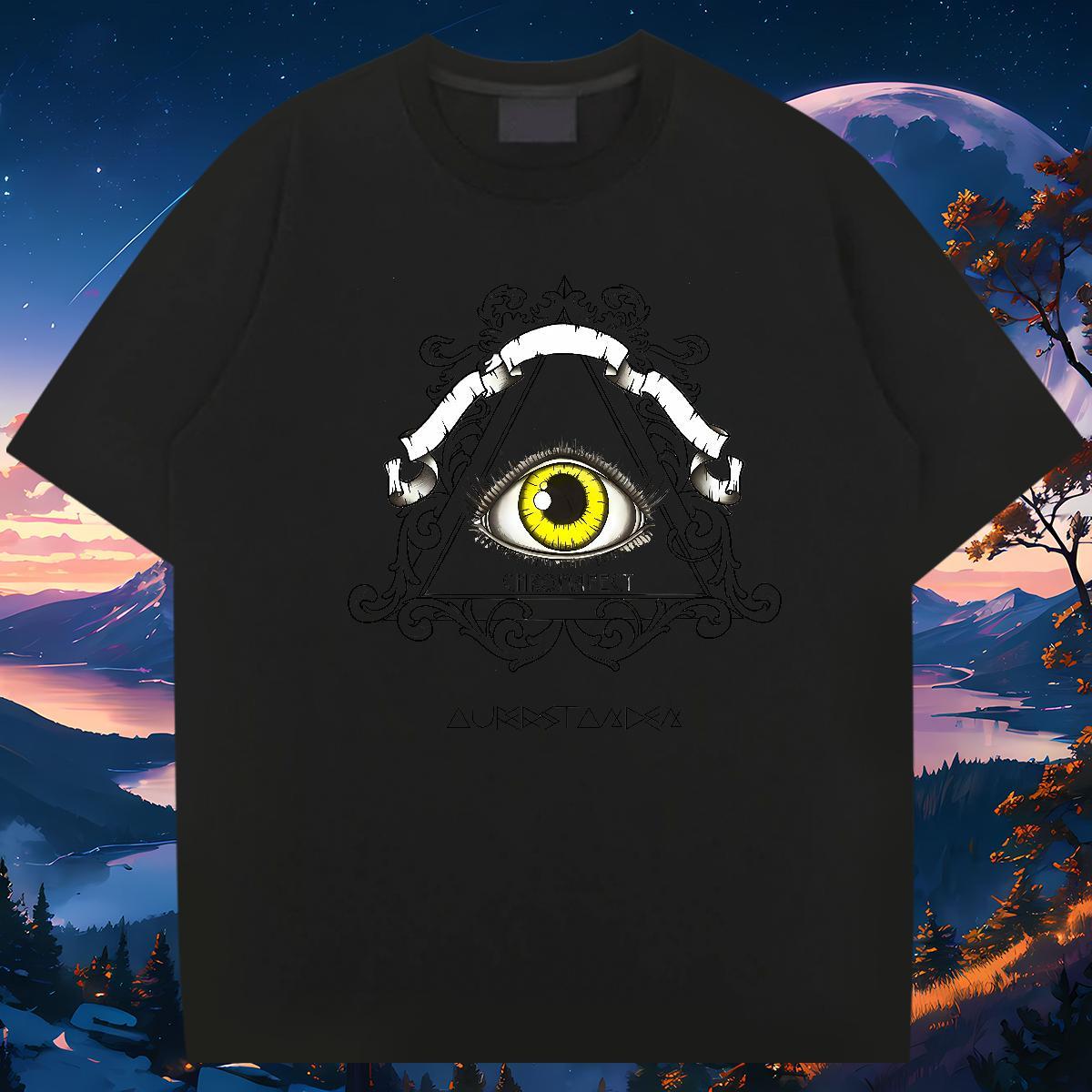 Comfortable Man T Shirts 230g Cotton eye of the devil Daily Wear DIY Logo Oversized Breathable Crew Neck Men Clothes T-Shirt Designer Tees