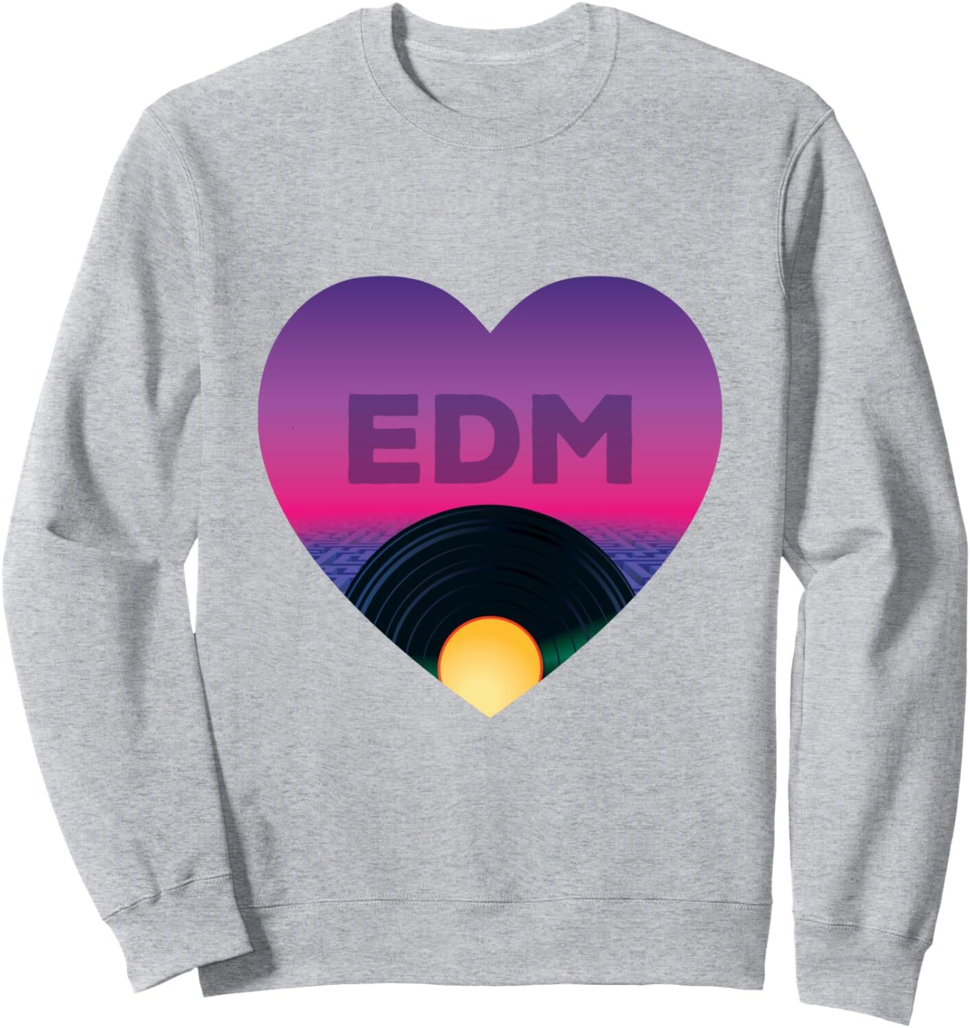Long Sleeve Shirts for Men sweatshirt EDM Vinyl Disc Retro Vintage Electronic Dance Music Sweatshirt T shirt Tee Streetwear Casual tops clothes