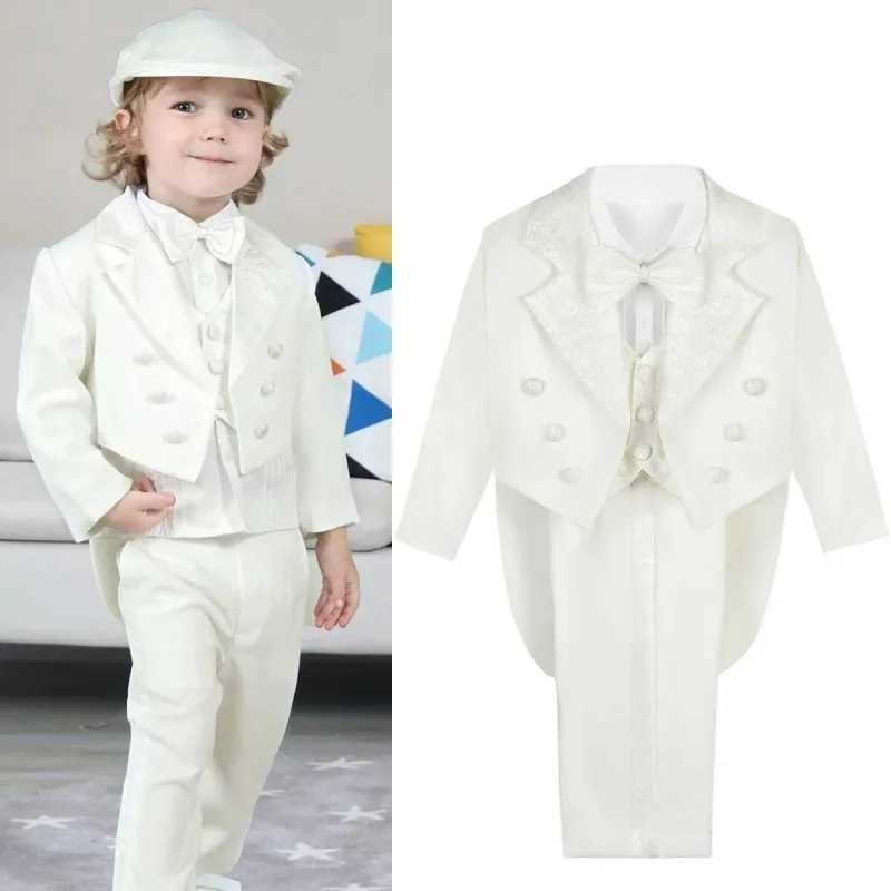Formal Baby Boy Set Baptist Dress Baby Classic Dress Preschool Wedding Formal Party Dress White Long Sleeve Dress W240823