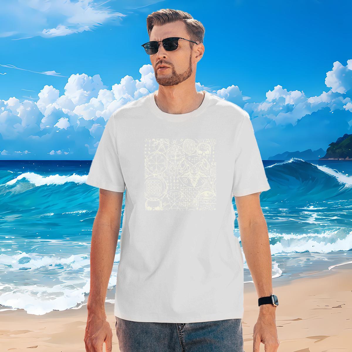 Classic T-Shirts 230g 100% Cotton skull Casual Daily Wear Custom Print Oversized Breathable Crew Neck Couples T Shirts DIY Customized Polos