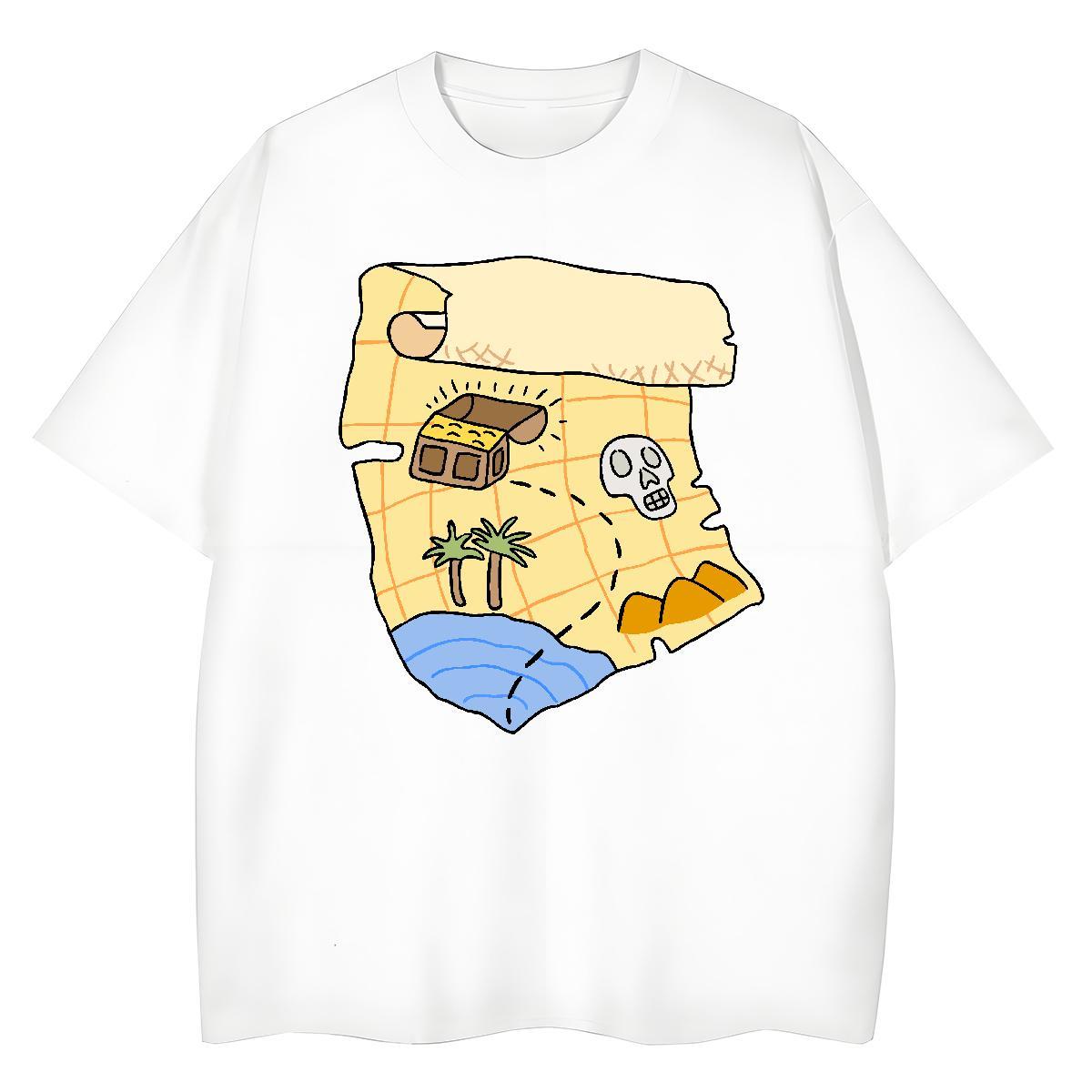 Wholesale Couples T Shirts 100% Cotton 230g painting Casual Beach T-Shirts Crew Neck Breathable DIY Anime Printed Wear