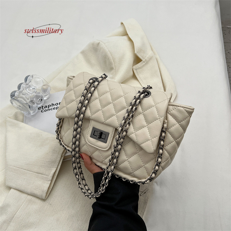 Swissmilitary Large capacity shoulder is popular this year, with high-end texture and fashionable diamond grid underarm bag. Tongqin crossbody bag #42