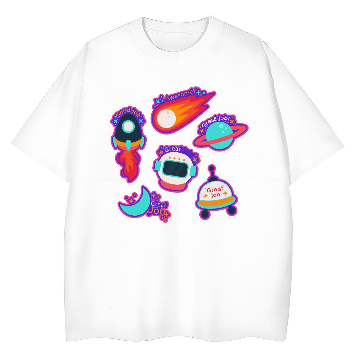 Designer Unisex Tshirts 100% Cotton 230g universe Outdoor Womens T Shirts Round Neck Short Sleeve Black Oversized Clothings