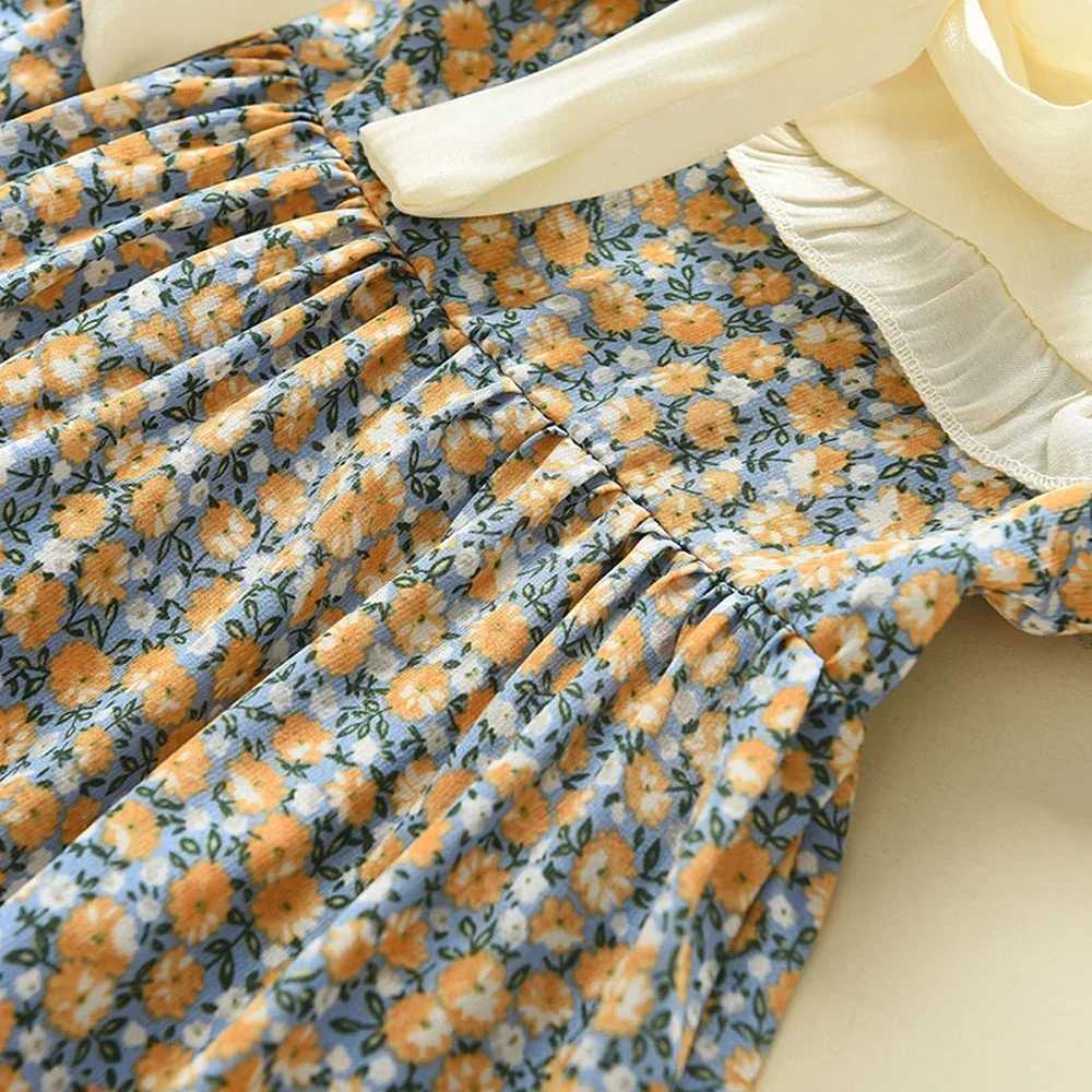 Leisure Summer Childrens Clothing Flower Childrens Clothing Bow Stickers Baby Girls Princess Dress New Flower Girls Dress W240823
