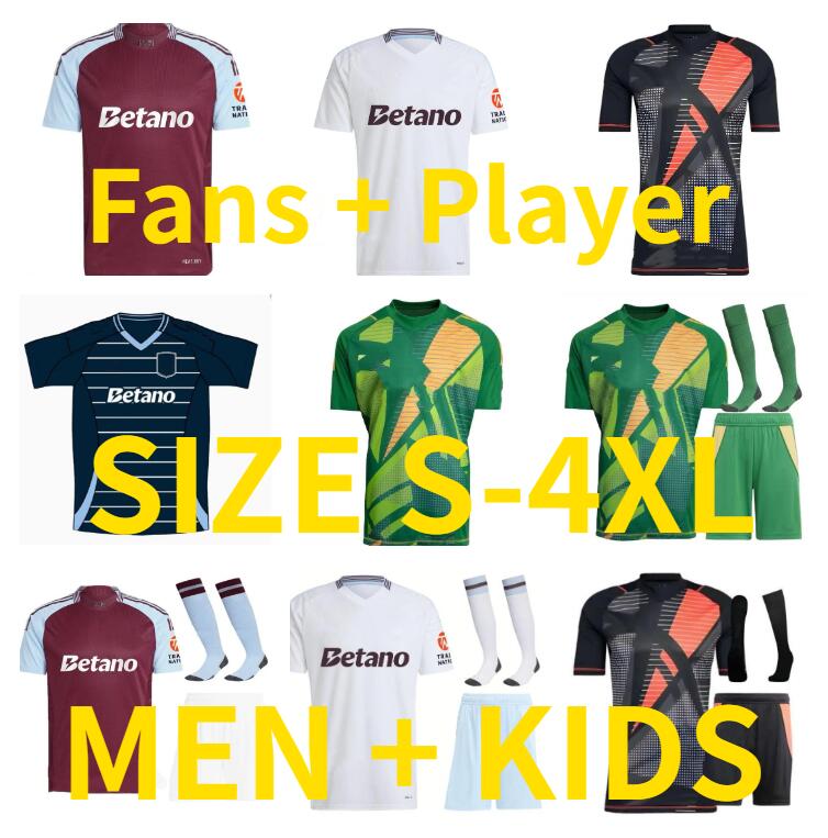 2024 2025 KAMARA Aston villaS Soccer Jerseys WATKINS ONANA BUENDIA MAATSEN E.MARTINEZ goalkeeper 24 25 McGINN MINGS KONSA Player version Football shirt Men kids kit