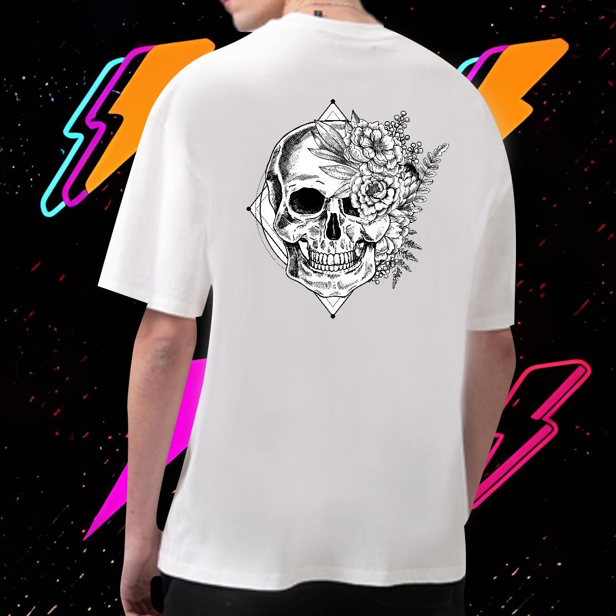 Cool Design Man T Shirts 230g 100% Cotton skull Casual Custom Print Plus Size Breathable Short Sleeve Tshirt for Man Woman Wholesale Clothes