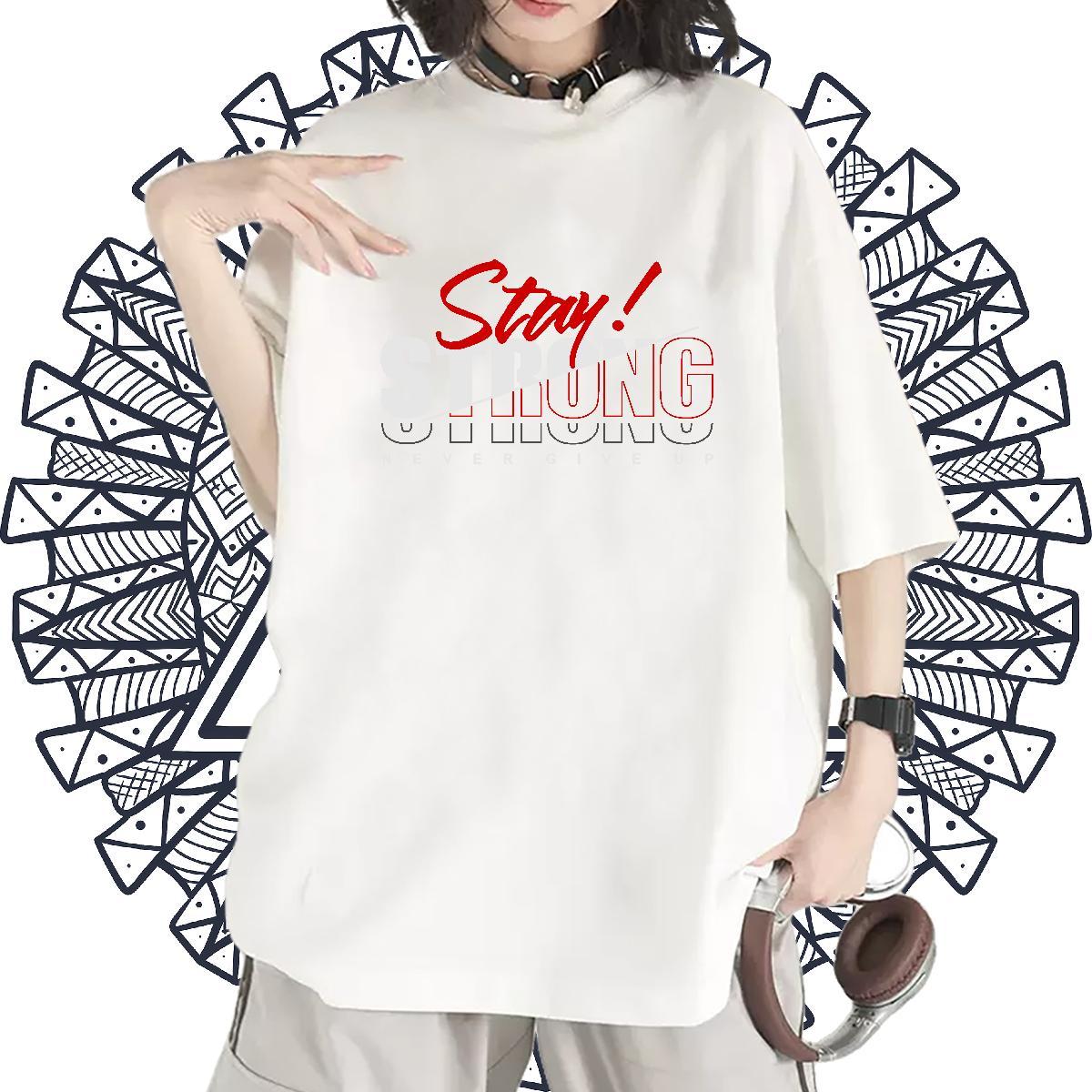 Free Shipping Woman Tshirt 230g Pure Cotton letter Home Outdoor T-Shirts for Women Short sleeve Soft Anime Print Wear