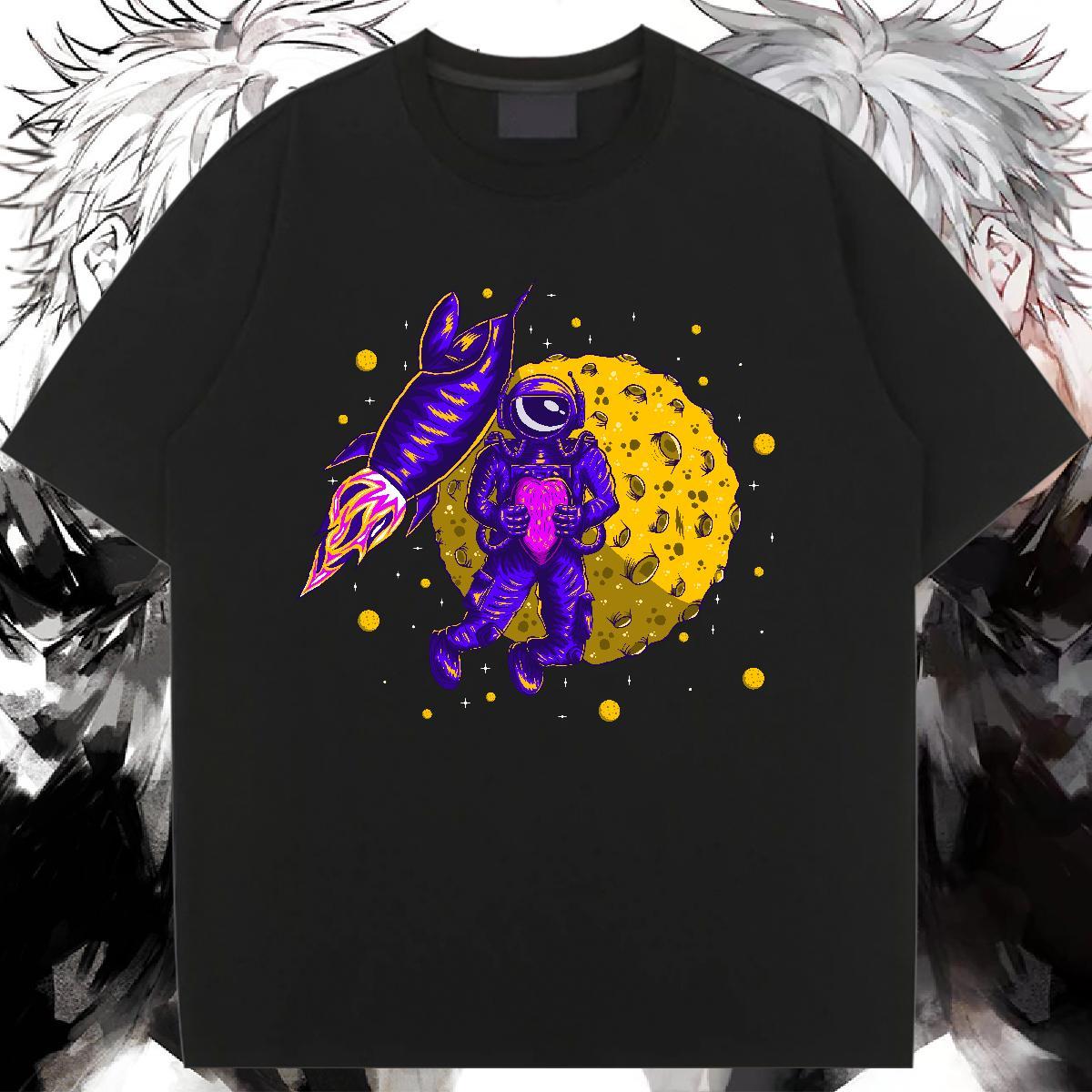 Designer Lady T shirt 230g 100% Cotton cosmonaut Home Outdoor Women T Shirts Round Neck Short Sleeve Custom Print Plus Size Tees Shirts