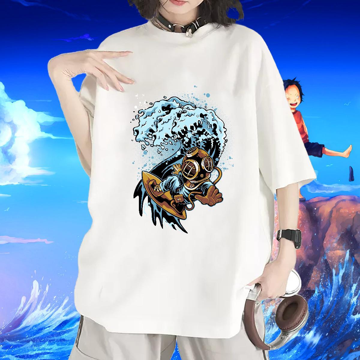 Free Shipping Tshirt for Man Woman 230g Pure Cotton spaceman Casual Women T Shirts Short sleeve Soft Black Oversized Tees