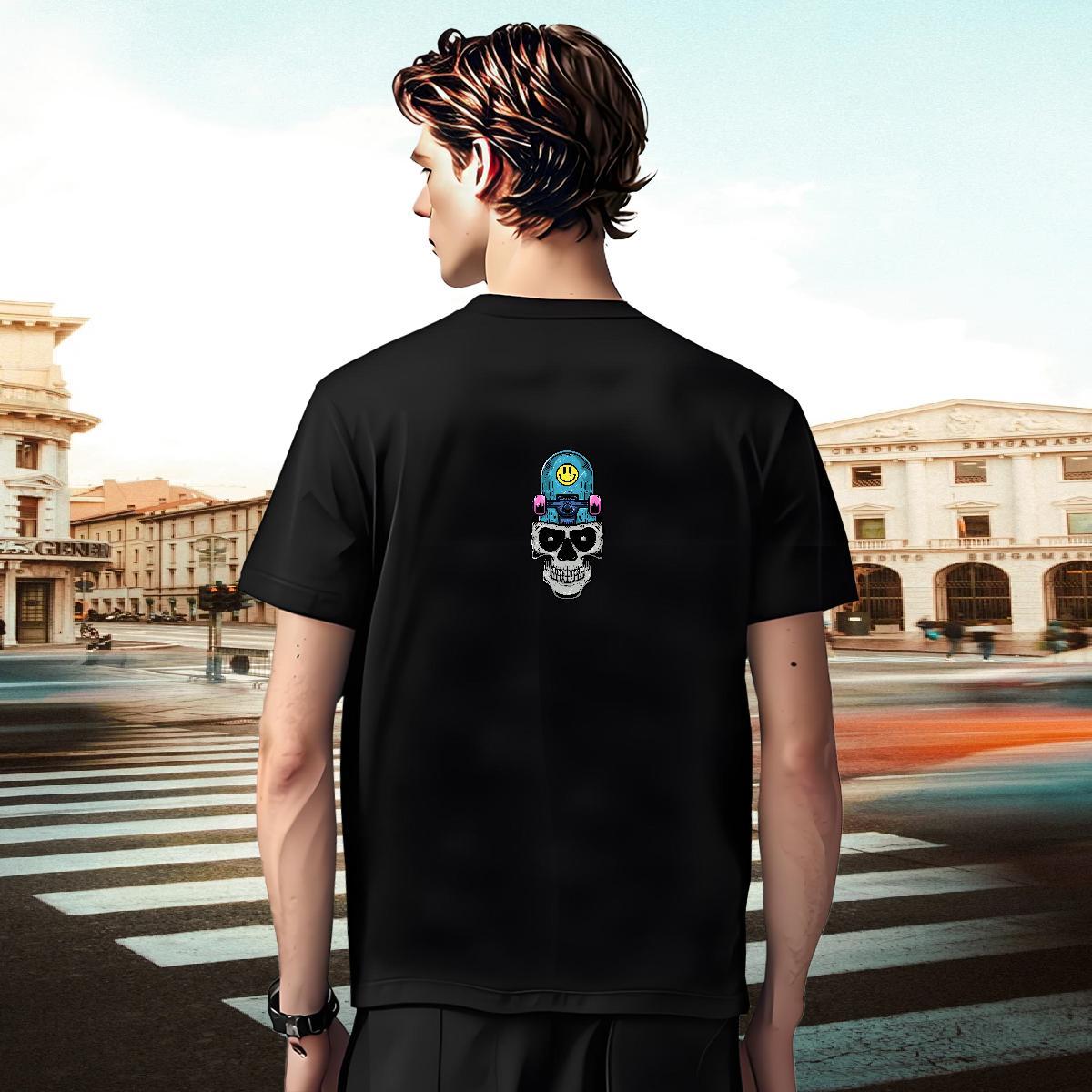 Comfortable Mens T Shirts 100% Cotton 230g skull Hip Hop Street Custom Anime Breathable Men Clothes T-Shirt New Polos