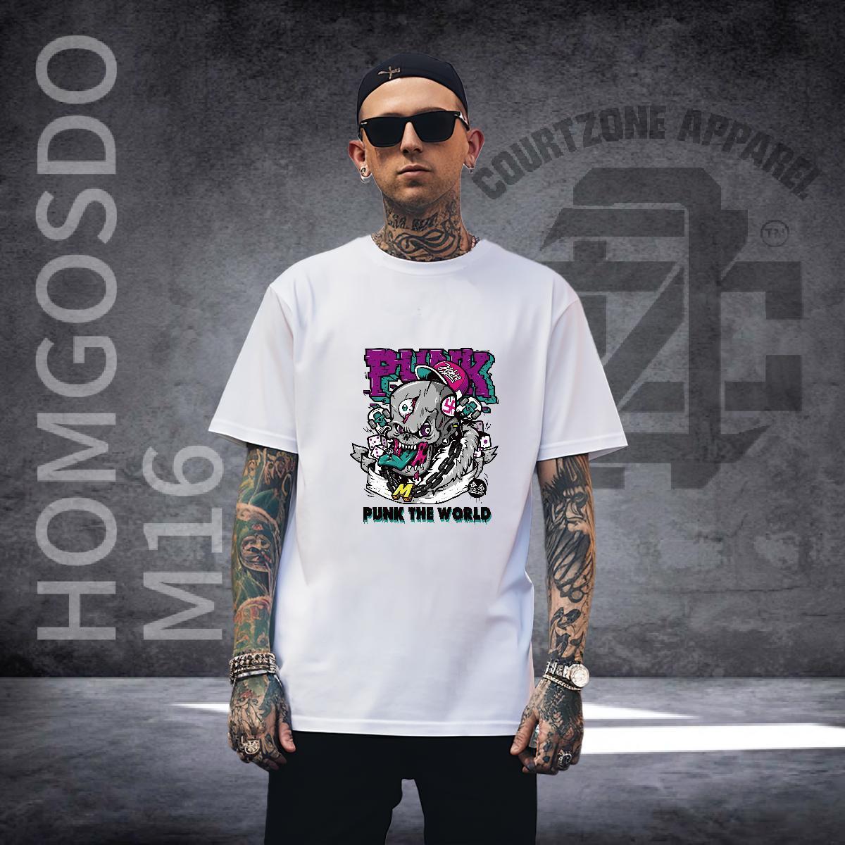 Popular Men T Shirts 230g 100% Cotton skull Street Wear Graphic Breathable Soft Couples T Shirts Factory Direct Polos