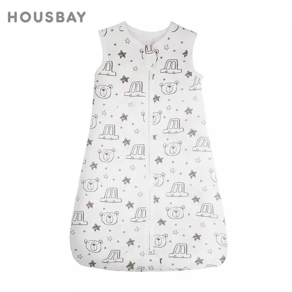Sleeping Bags For Baby 3-18Months Summer Thin Baby One-Piece Sleepwear Cute Bear Print Cartoon Sleepsack Anti-Kick Blanket M240824