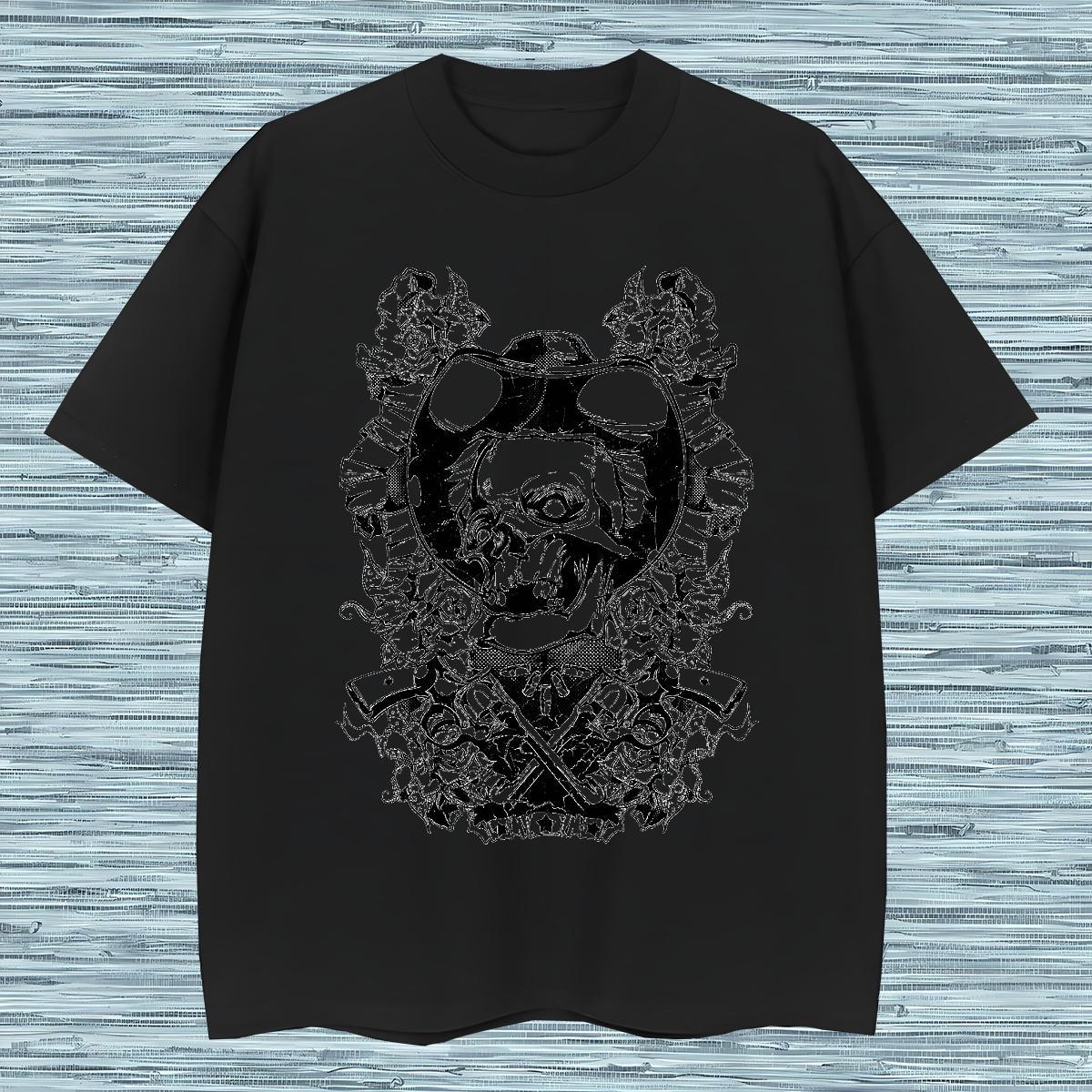 Unisex Mens T Shirts 230g 100% Cotton skull Street Casual Asian Size Breathable Soft Tshirts Casual New Top Tees
