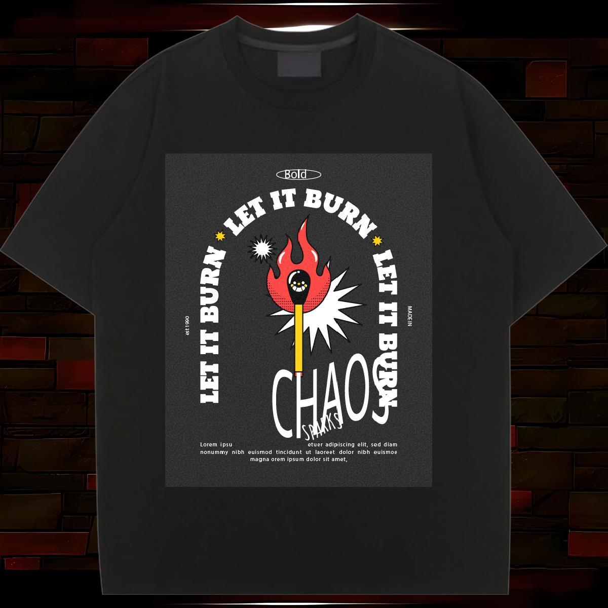 High quality Unisex Tshirts 230g Pure Cotton fire Street Casual T Shirt For Woman Breathable Crew Neck DIY Logo Clothes