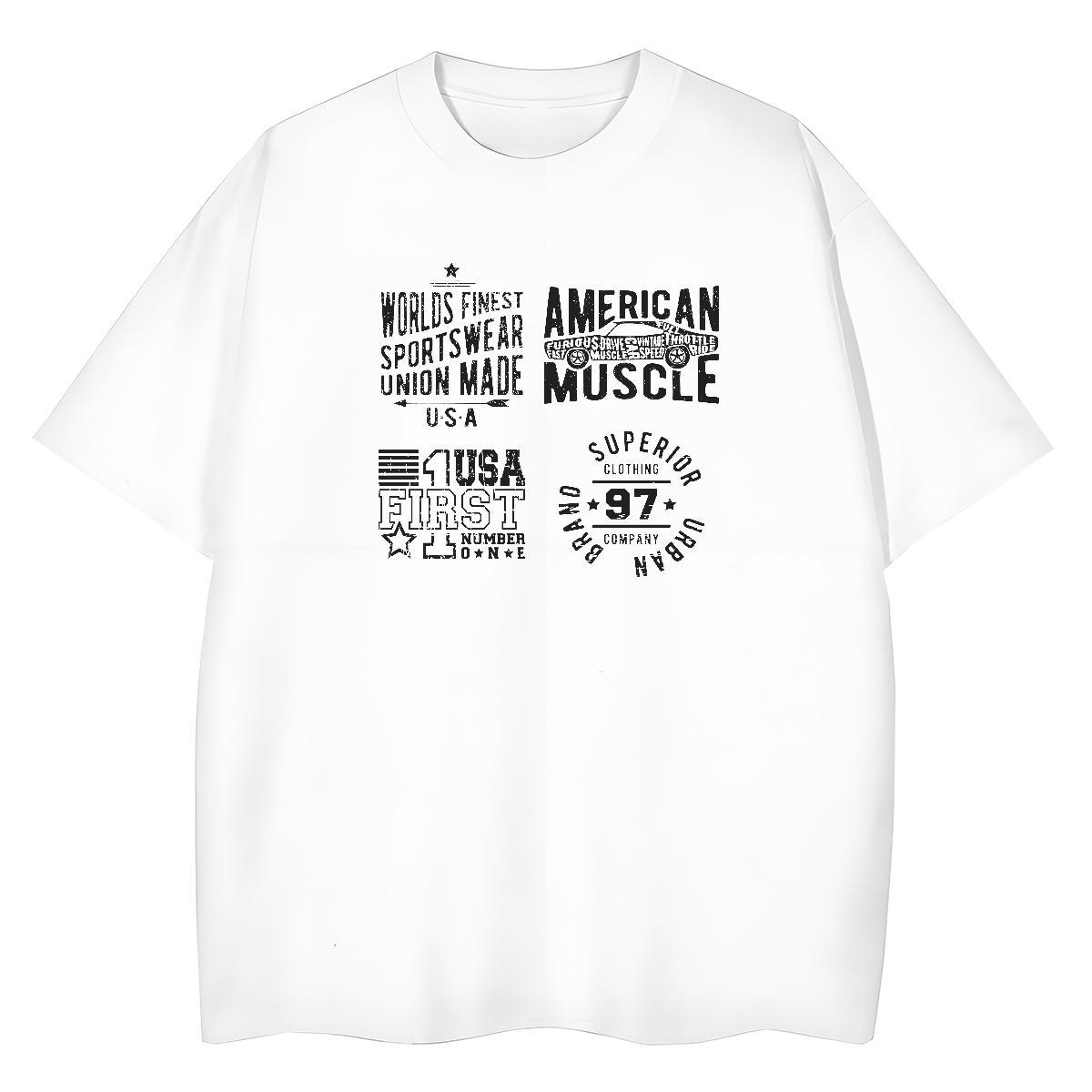 Nice Couples T Shirts 230g 100% Cotton letter Daily Wear Womens T Shirts Breathable Crew Neck DIY Anime Printed Clothes