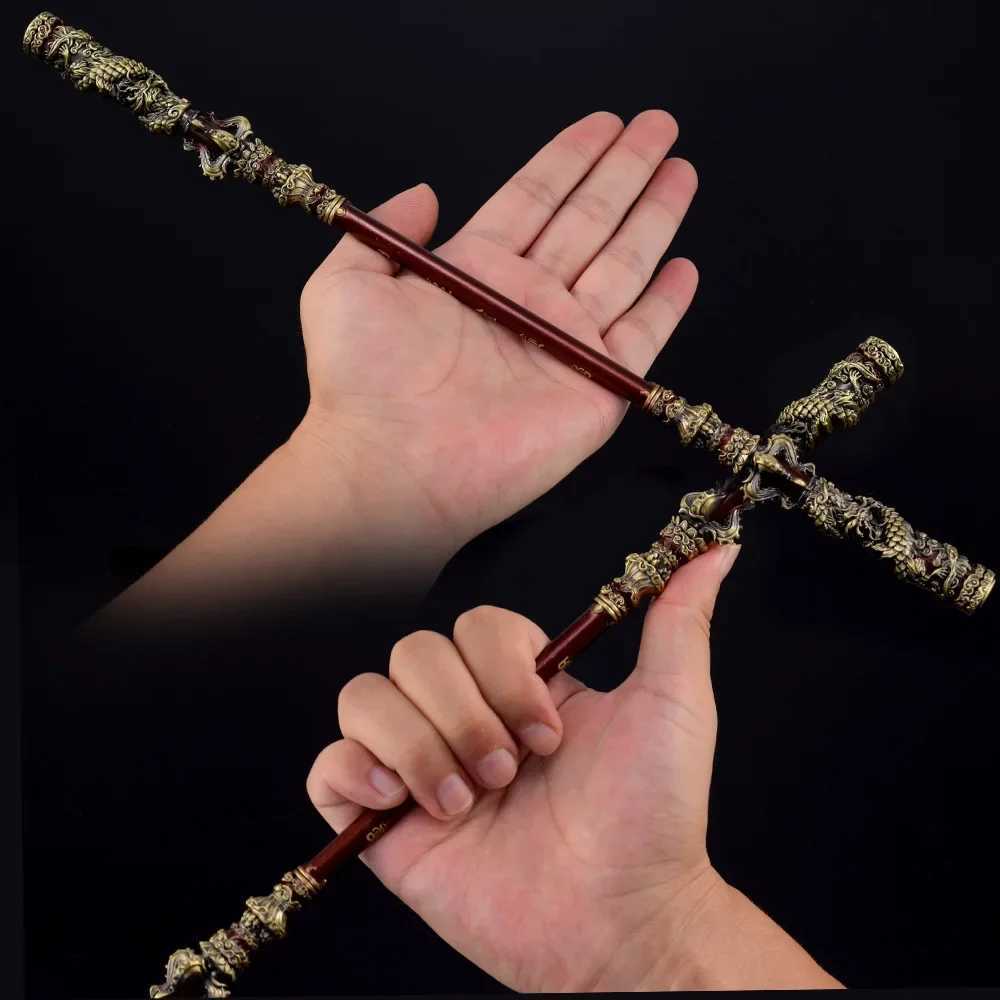 Monkey King 35CM Black Mythical Wukong Game Peripheral Full Metal Handle Ruyi Gold Pocket Decoration Model Desktop Decoration W240823