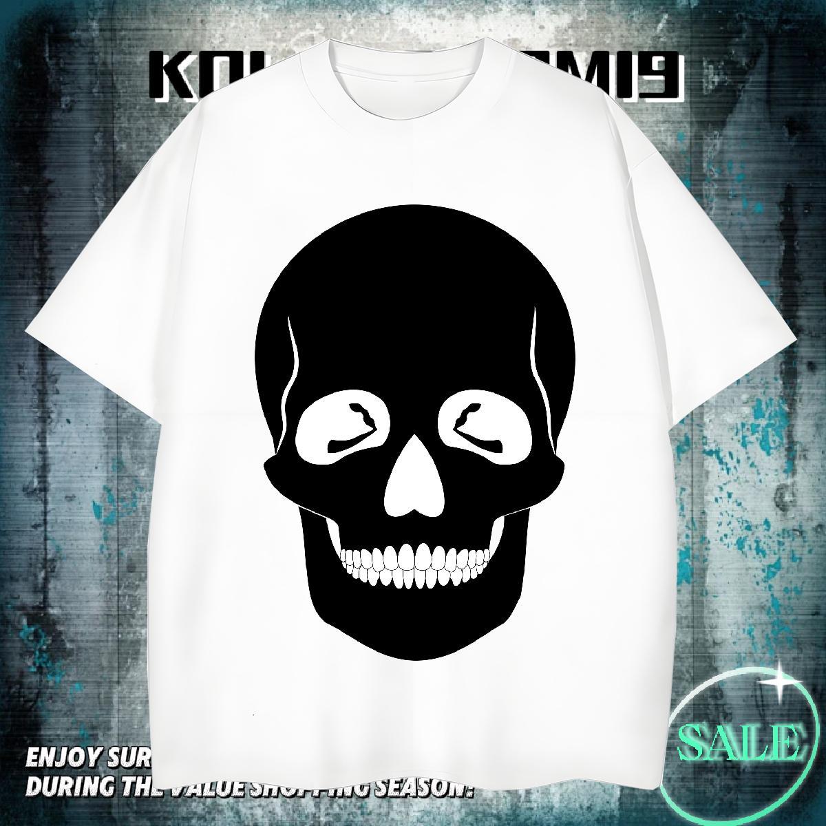 Comfortable Mens T Shirts 230g 100% Cotton skull Casual Daily Wear Custom Anime Breathable Crew Neck Couples T Shirts Designer Fashion Tshirts