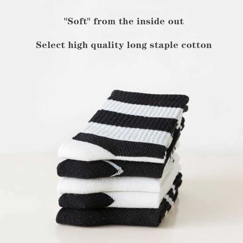 5 Pairs/Lot Spring New Sports Mesh Children Socks Cartoon Design Kids Tube Socks Soft Breathable Cotton Socks For Boys And Girls CL240824