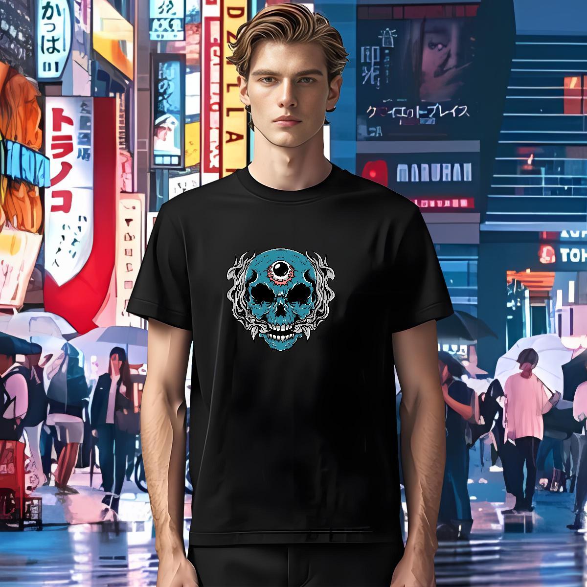Popular T-Shirts 100% Cotton 230g skull Daily Outfit Plus Size Custom Breathable Crew Neck Men Tops Tees Brand Tees Shirts