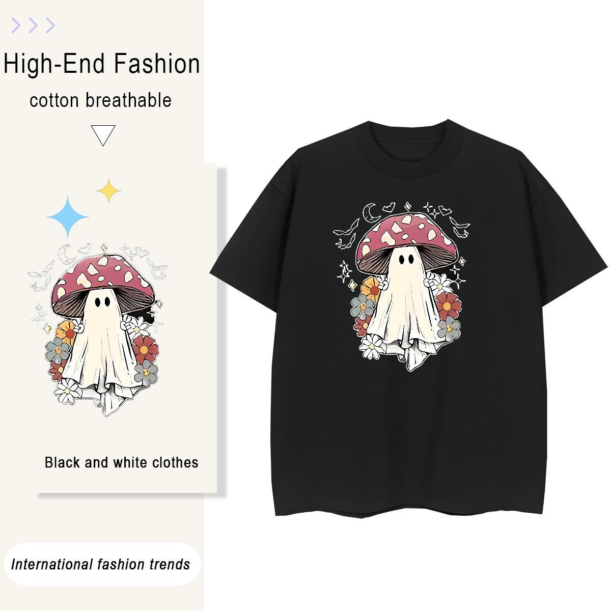 Designer Tshirt for Man Woman halloween Outdoor 230g Pure Cotton Tees Crew Neck Breathable Popular T shirt Custom Printed