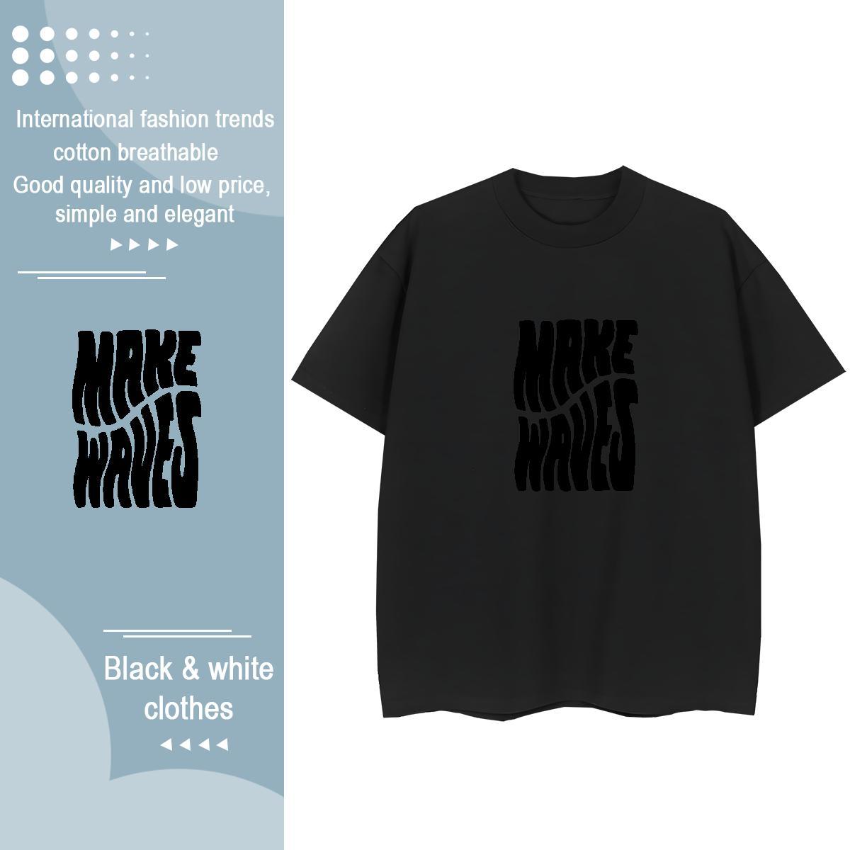 High quality Tshirt for Man Woman 100% Cotton 230g painting Home Outdoor T shirt Crew Neck Cartoon Print Tshirts
