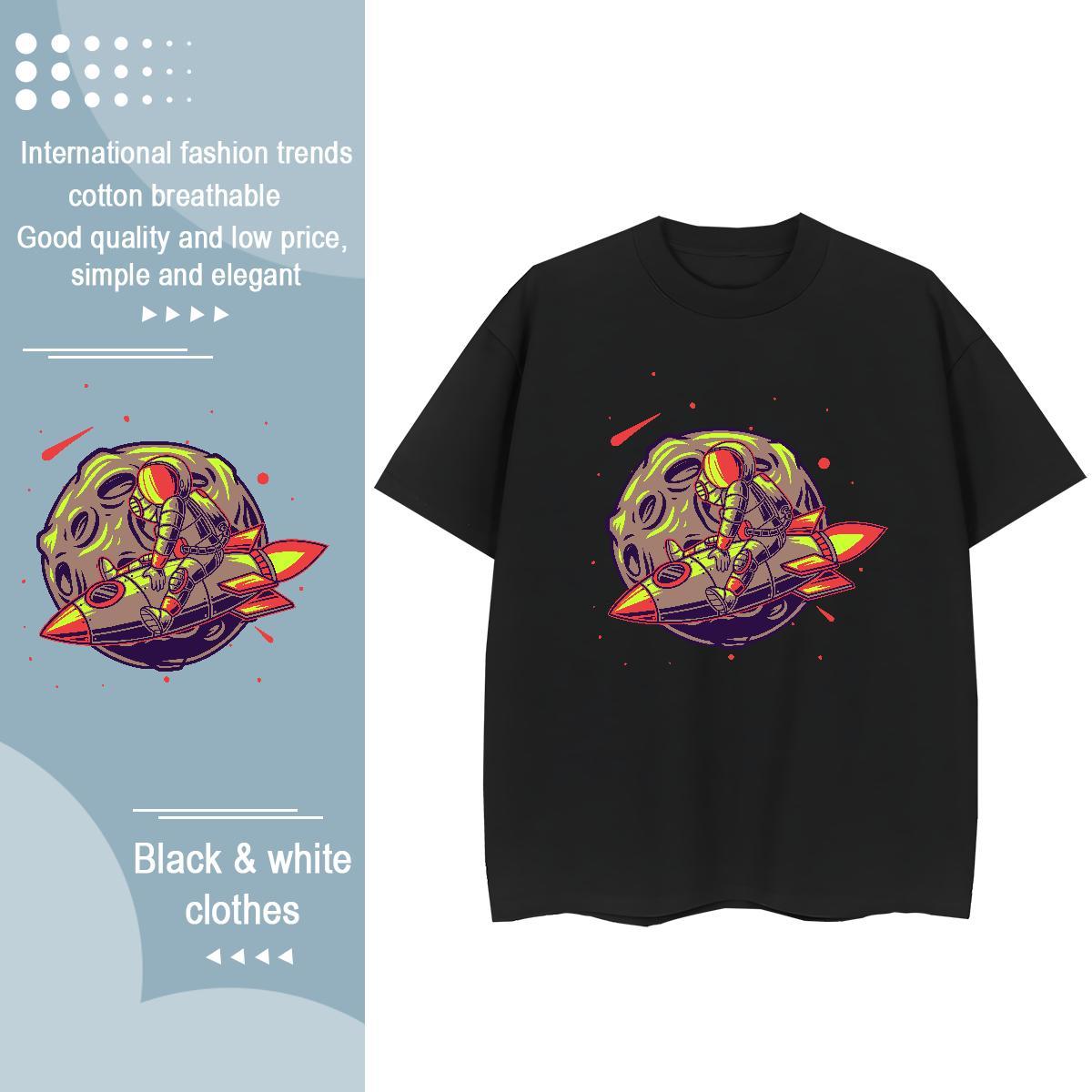 Free Shipping Tshirt for Man Woman 230g Pure Cotton universe Hip Hop Street Womens T Shirts Short Sleeve O-Neck Custom Print Oversized Top Tees