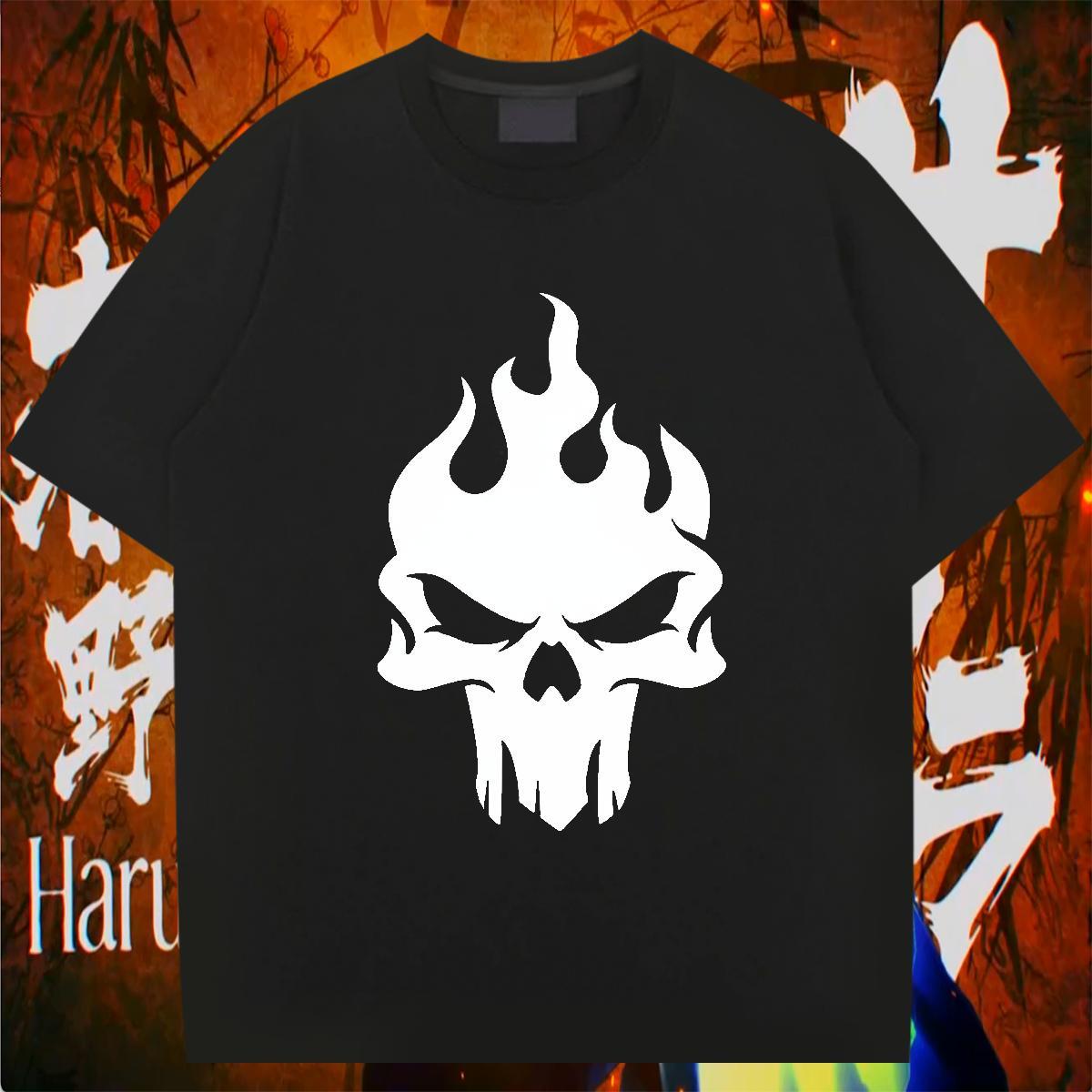Unisex T Shirt For Man 100% Cotton 230g skull High Street Hip Hop Custom Print Plus Size Short Sleeve Soft Tshirts 2024 Tops Tees