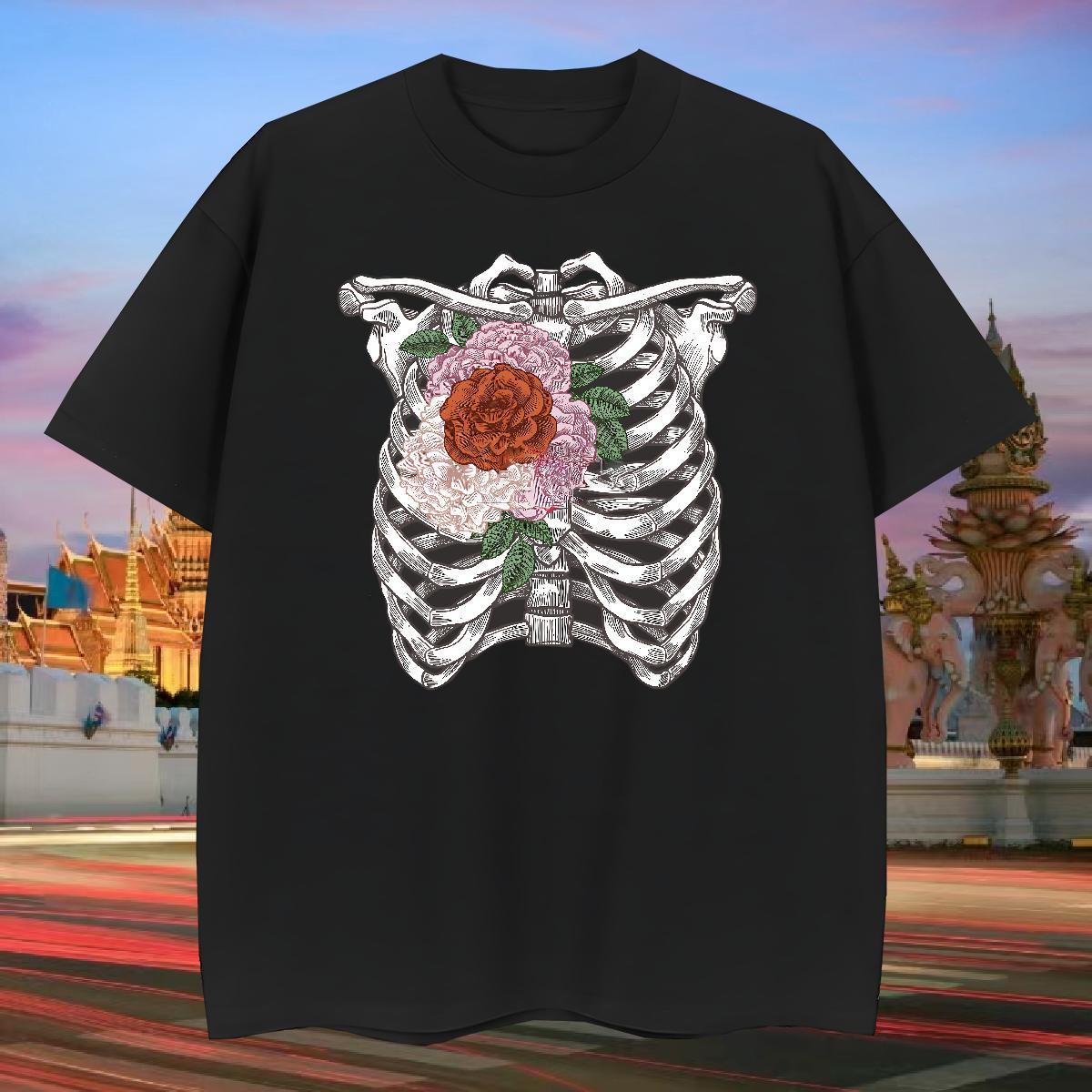 High Quality Man T Shirts 230g Cotton flower Casual Oversized Breathable Short Sleeve Tshirt for Man Woman Custom Tshirts