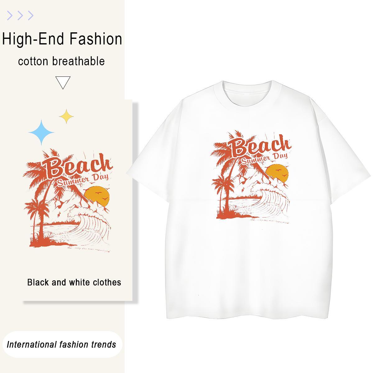 New Arrival Mens Tshirts sun Home Outdoor 230g Pure Cotton Tops Tees O-Neck Short Sleeve Comfortable T-Shirts for Men Customized Print