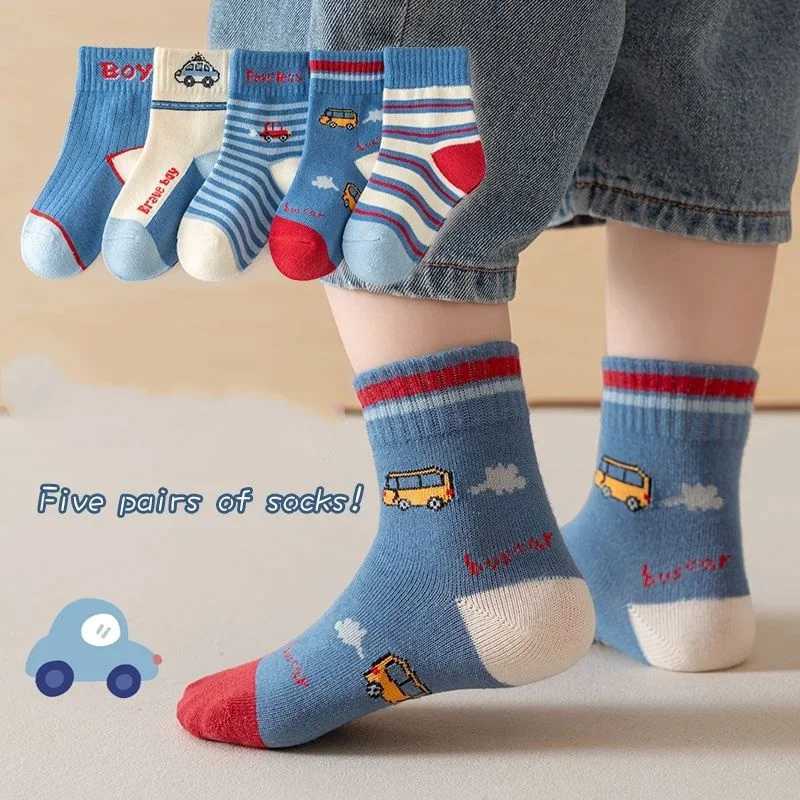 5 Pairs Baby Childrens Socks Cartoon Spring Autumn Animal Kids Sock Girls Cute Boy Toddler Socks 1-12 Years CL240824