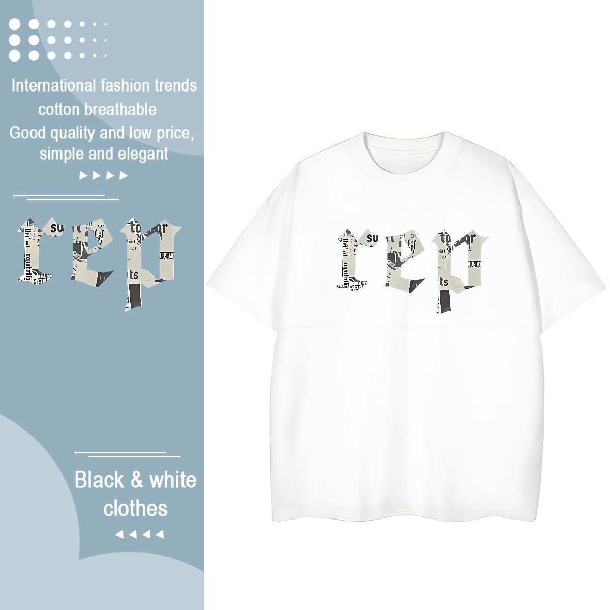 Wholesale Mens T Shirts 230g 100% Cotton letter Sport Anime Print Breathable Short Sleeve Mens Tshirts Fashion Design Polos