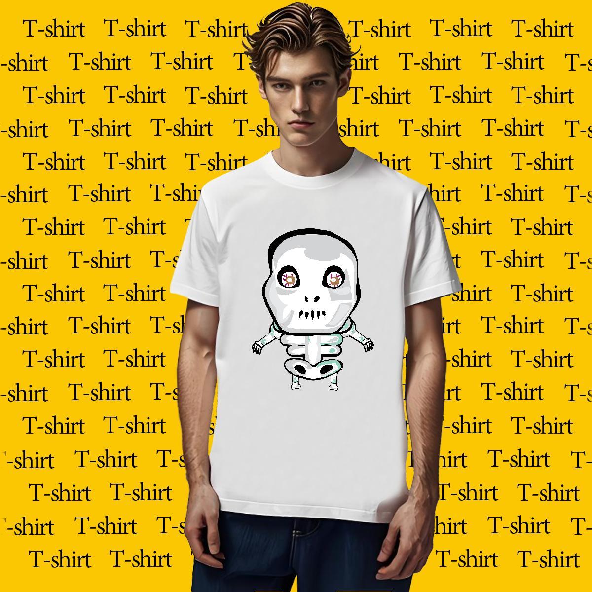 Unisex T Shirts Men 100% Cotton 230g skull Street Skull Short Sleeve O-Neck Men Tees Casual New Tops