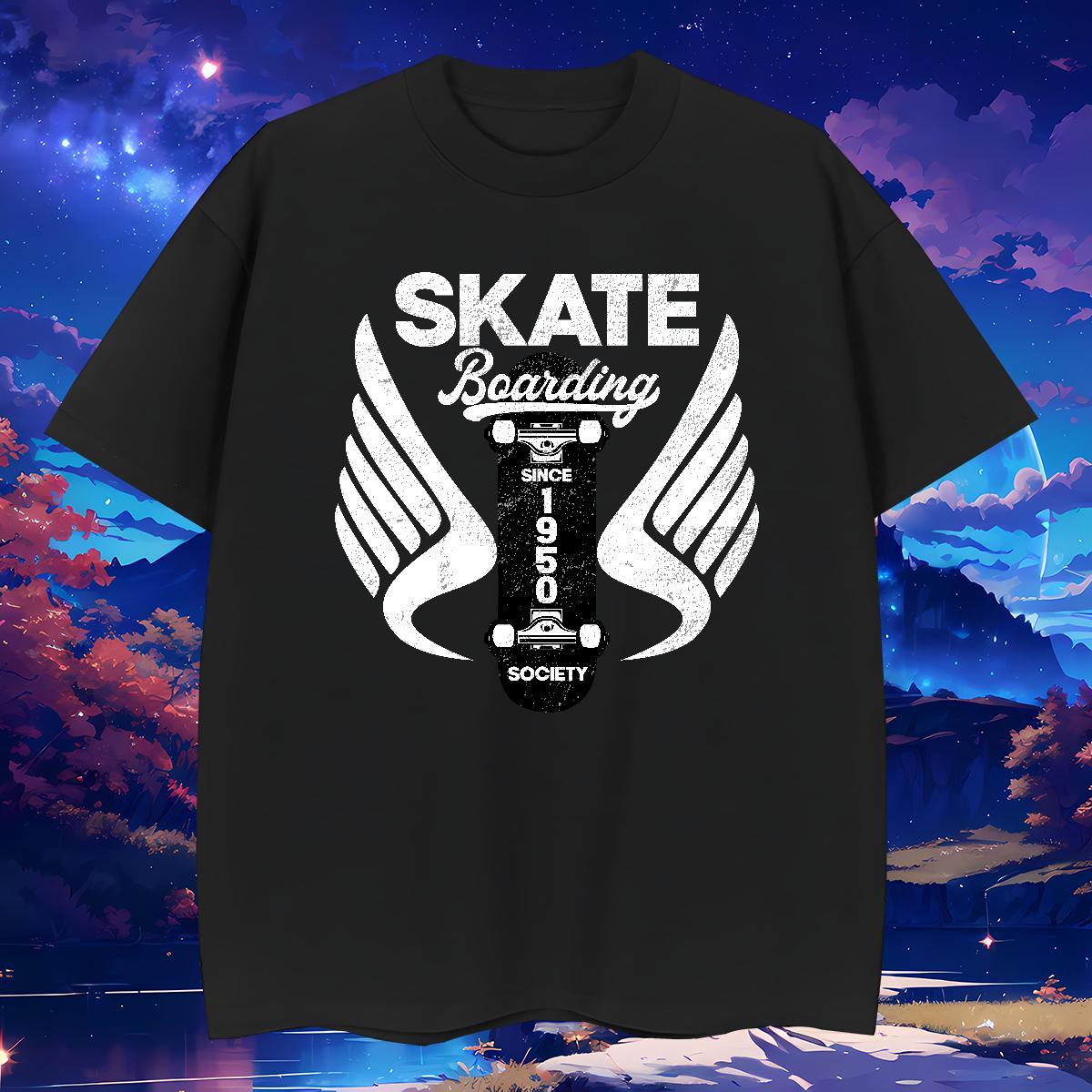 Free Shipping Men T Shirts 230g Cotton skateboarding Daily Outfit DIY Anime O-Neck Short Sleeve Mens Tshirts Wholesale Wear