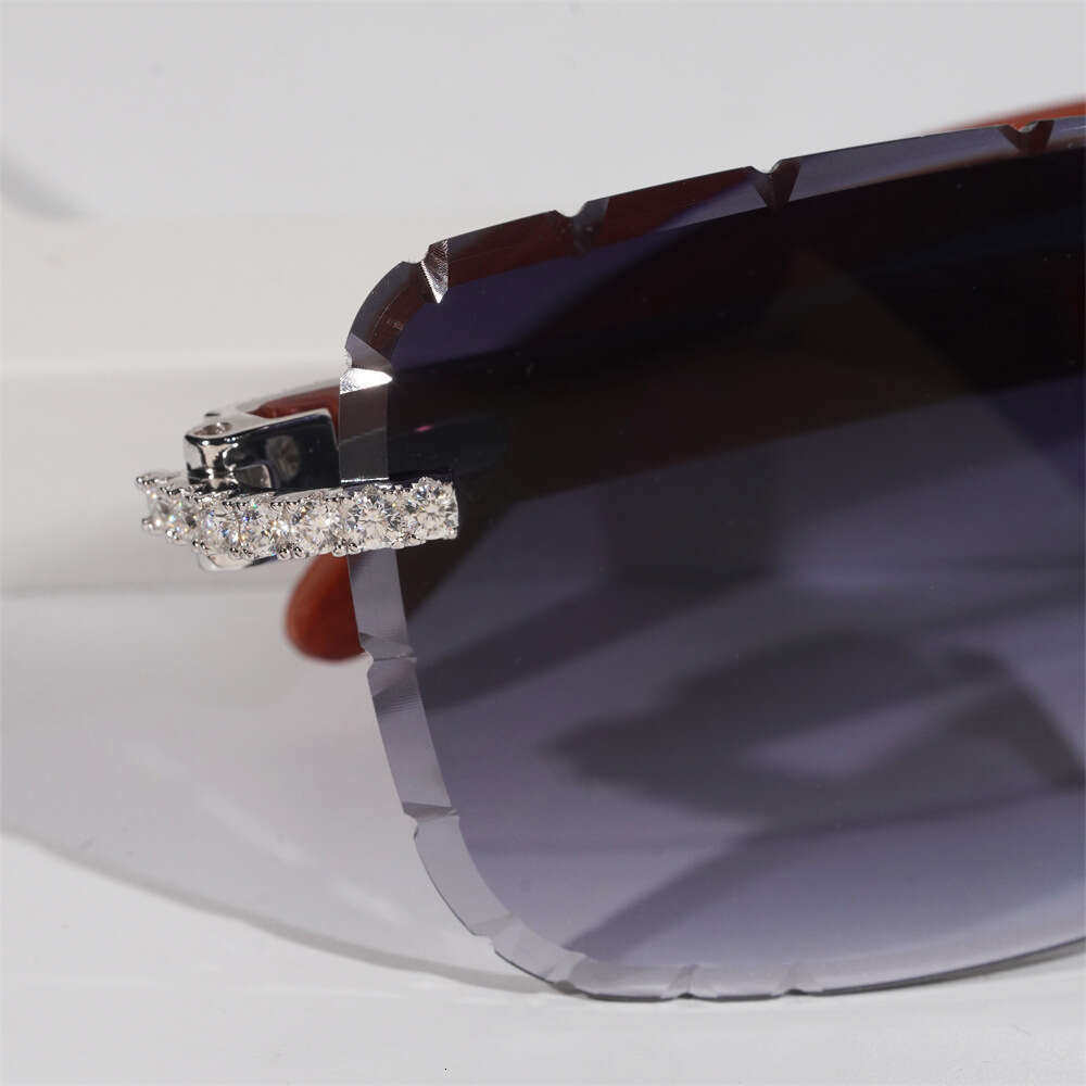 NEW Designer Custom Hip-hop Jewelry Clear Lens Plated VVS Moissanite Glasses Gold for Men Women Yellow Sunglasses Gift Box AlloyMoissanite glasses