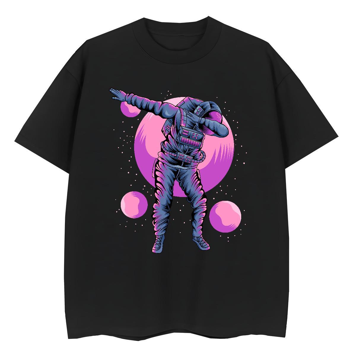 Loose Woman Tshirt 230g 100% Cotton cosmonaut Daily Wear Woman T Shirts Breathable Soft DIY Anime Printed Tee Shirt