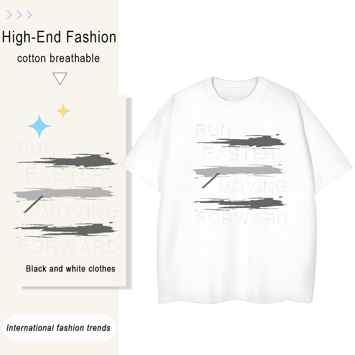 Loose fit Tshirt for Man Woman 230g 100% Cotton letter Spring Summer T Shirts Women Breathable Short Sleeve Anime Oversized Tops