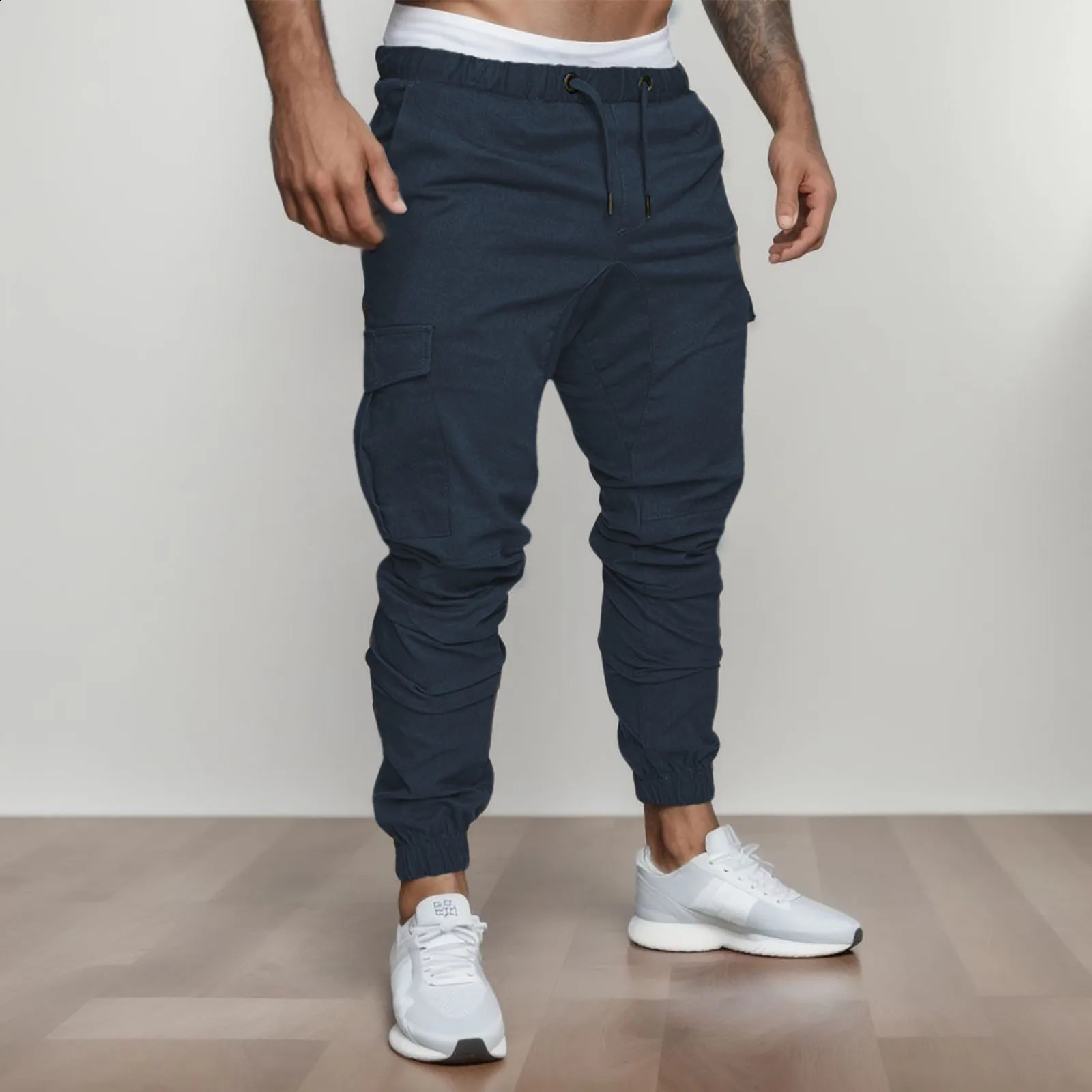 Fashion MenS Multi-Pocket Overalls Sports Trousers Mens Casual Fitness Drawstring Pants MenS Jogger Track Pants Wear 240824CJ